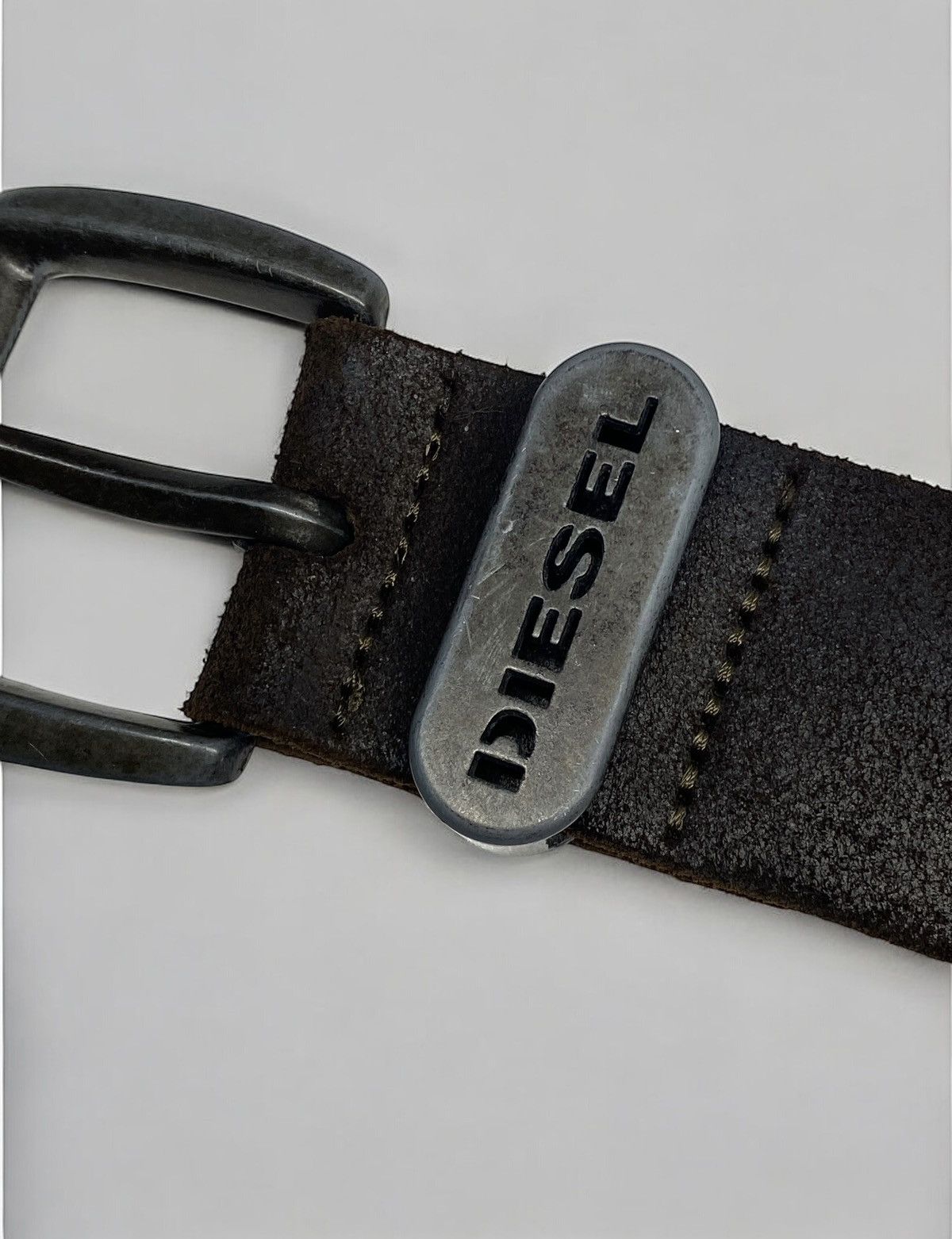 Diesel 🔥 Y2K DIESEL ITALIAN LEATHER BELT DARK BROWN GRUNGE STYLE Size ONE SIZE - 5 Thumbnail