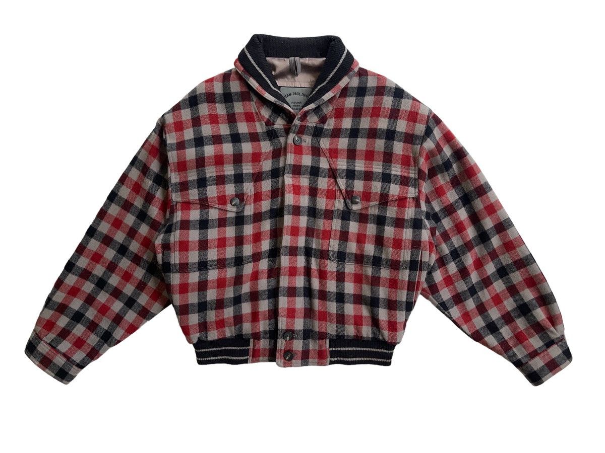 Japanese Brand Jean Paul Isola Red Plaid Bomber Jacket Size US L / EU 52-54 / 3 - 3 Thumbnail