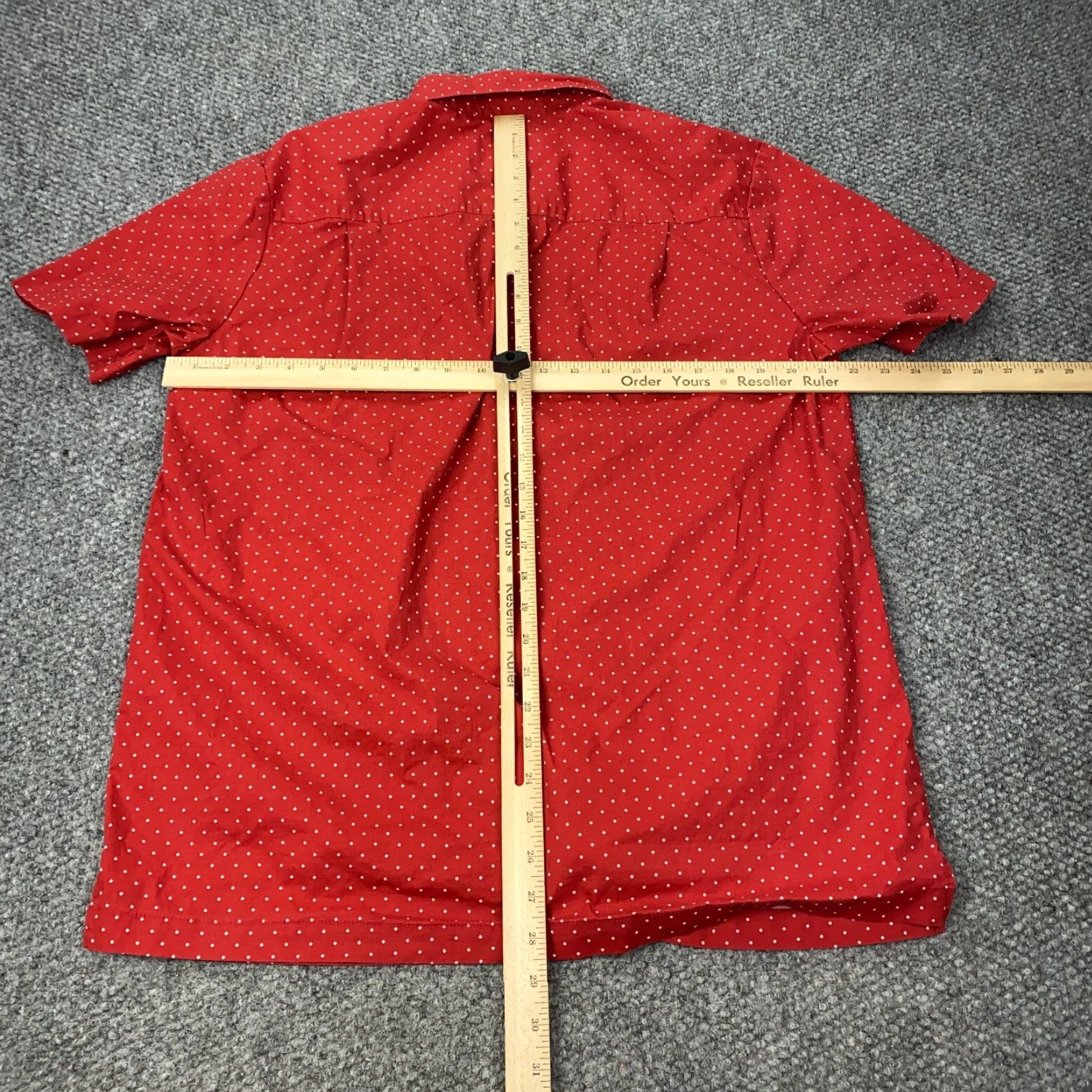 Affliction VINTAGE John Blair Shirt Mens Medium Red Polka Dot Short Sleeve Button Up Stretch Size US M / EU 48-50 / 2 - 5 Thumbnail