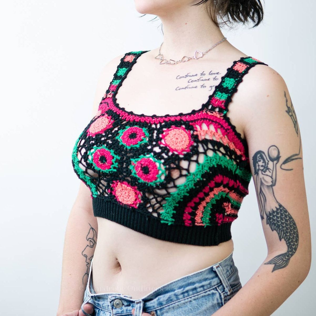 Handmade Handmade Crochet Knit Crop Top - S/M Size M / US 6-8 / IT 42-44 - 1 Thumbnail