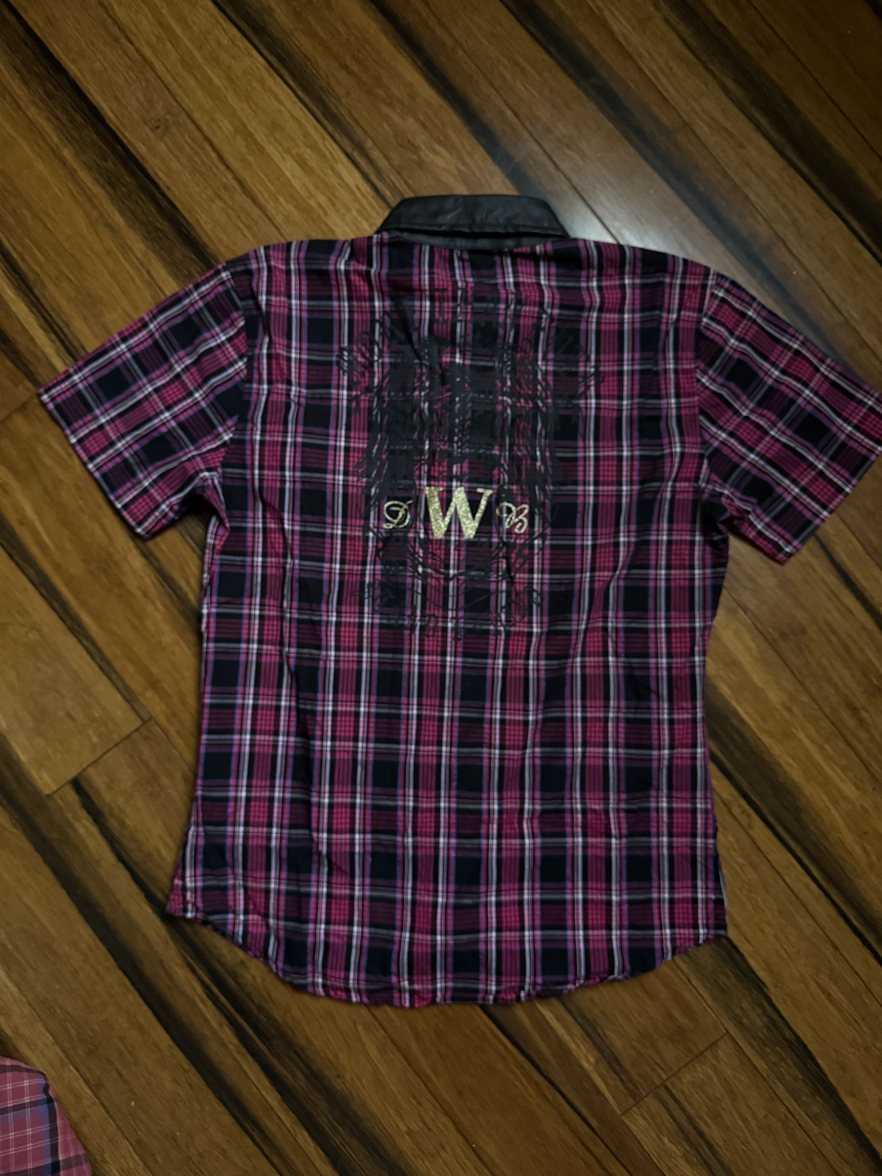 Japanese Brand Japanese Archive y2k plaid script shirt buttonup Size US L / EU 52-54 / 3 - 7 Thumbnail