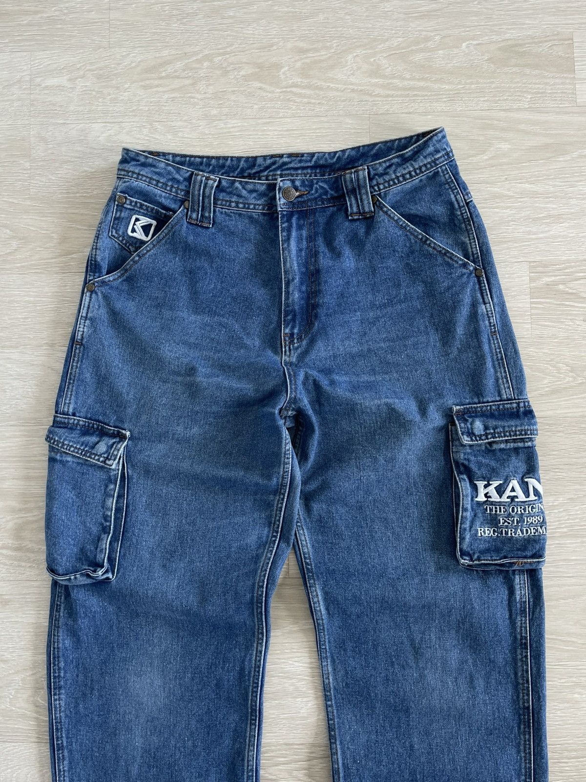 Karl Kani Karl Kani Embroidered Y2k High Waist Loose Cargo Jeans Size US 34 / EU 50 - 5 Thumbnail