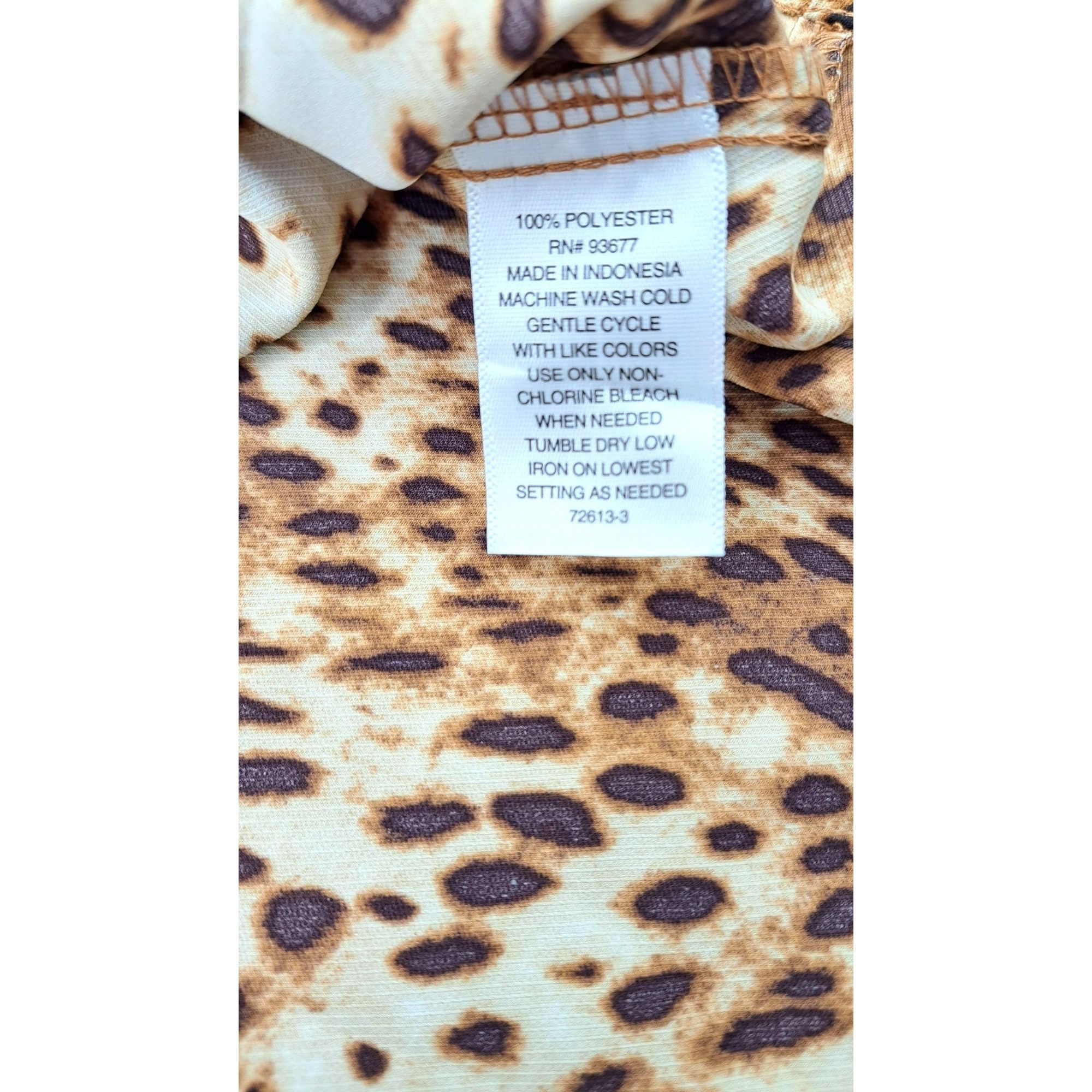 Worthington Worthington Cheetah Print Sleeveless Women Top Crisscross Size M / US 6-8 / IT 42-44 - 4 Thumbnail