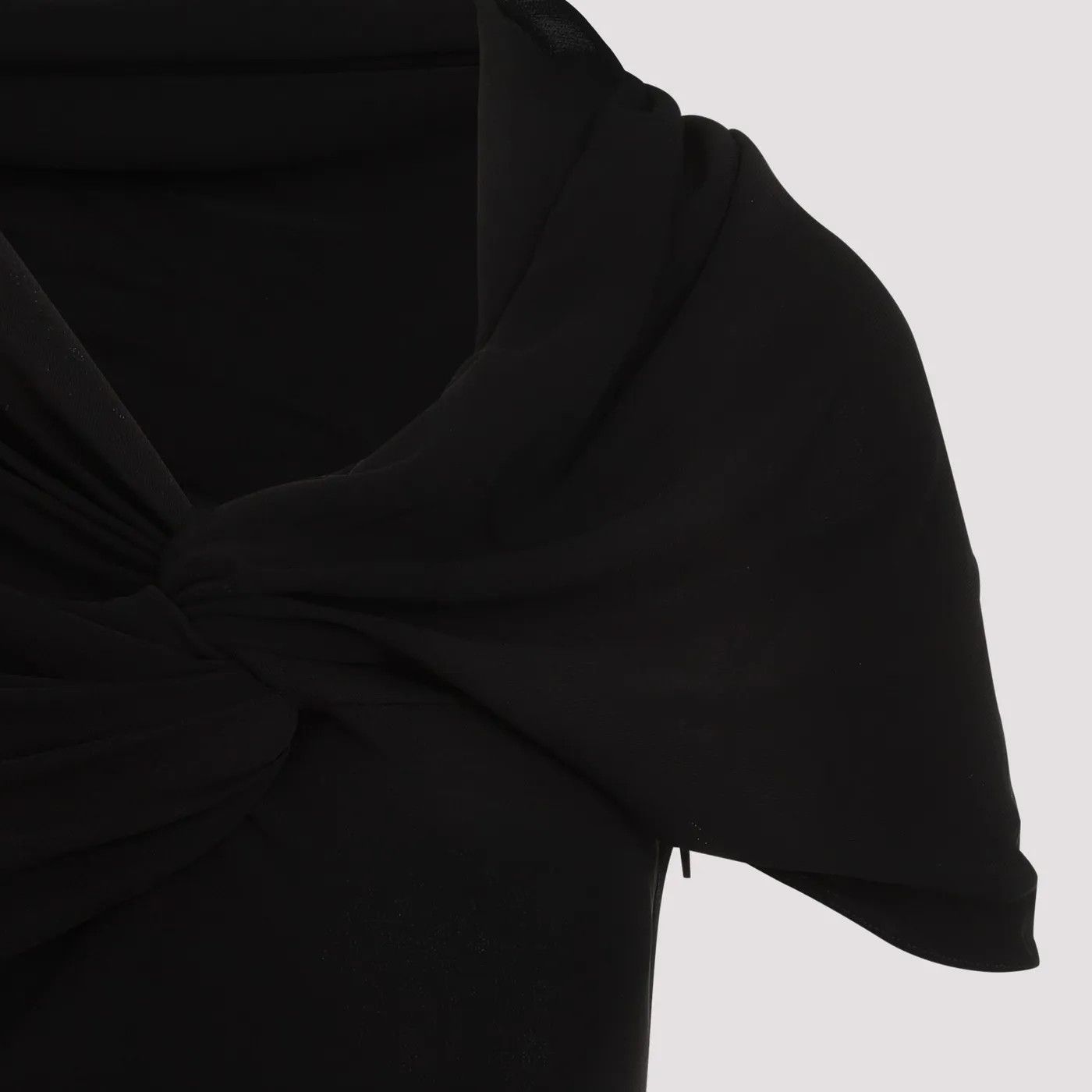 Saint Laurent Paris oc11z1125 One Shoulder Dress in Crepe Jersey in Noir Size M / US 6-8 / IT 42-44 - 6 Thumbnail