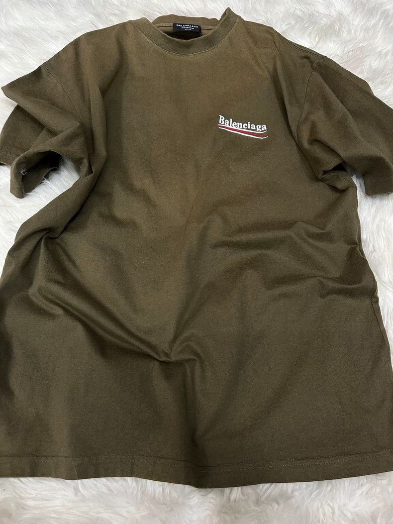 Balenciaga Balenciaga Military Green Cola Embroidered Short Sleeve, S Size US M / EU 48-50 / 2 - 1 Thumbnail