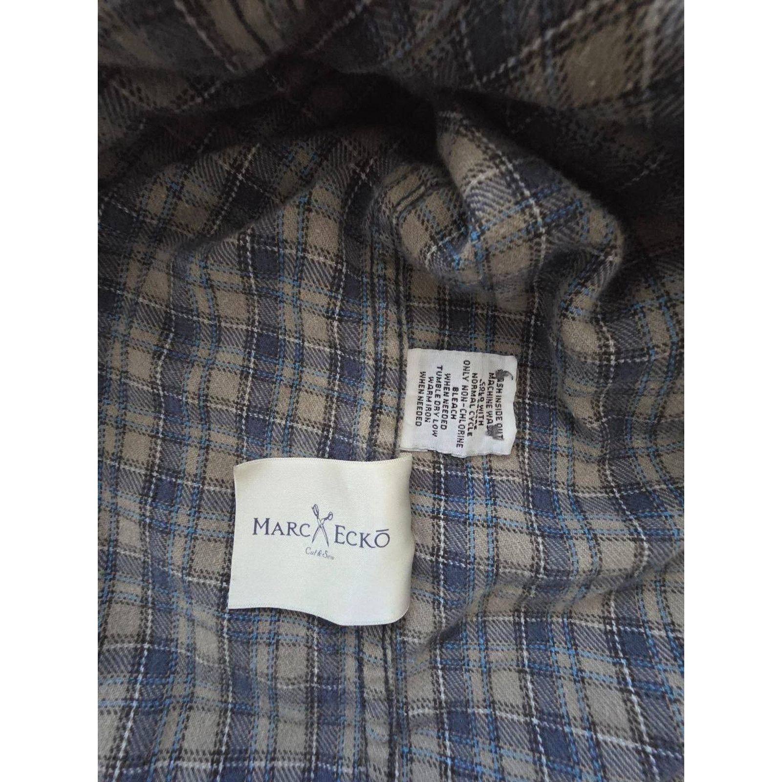 Marc Ecko Marc Ecko Medium Navy Plaid Long Sleeve medium A001237 Size US M / EU 48-50 / 2 - 9 Thumbnail