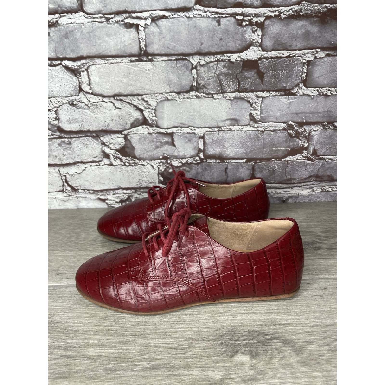 Other Fitflop Red Croco Leather Lace Up Comfort Oxfords Shoes Wome Size US 7 / IT 37 - 17 Thumbnail