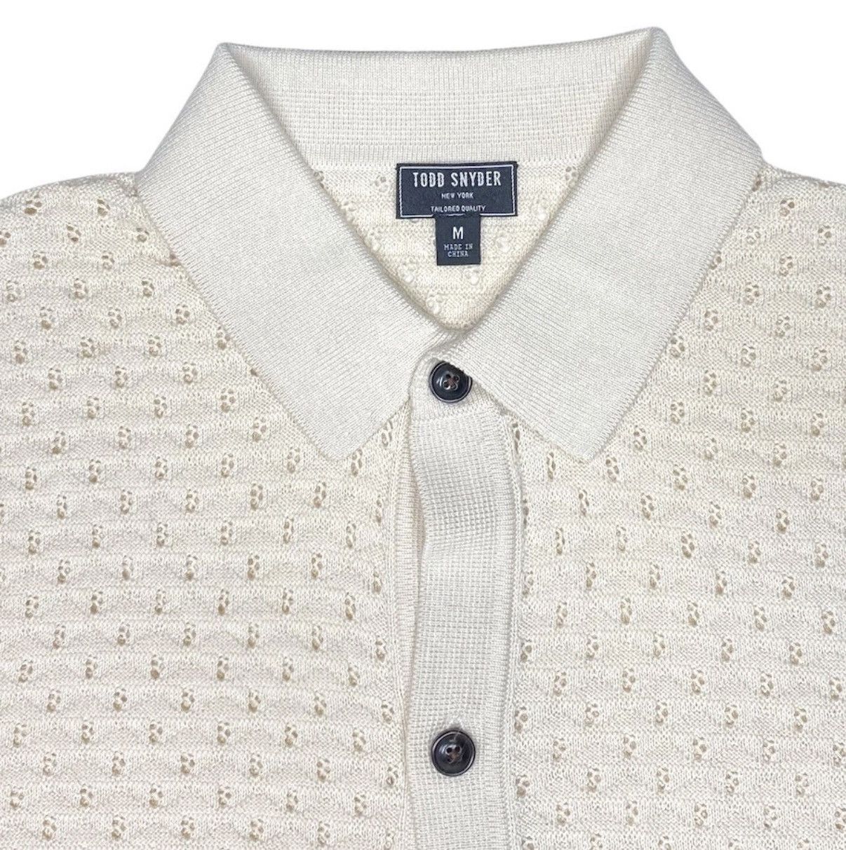 Todd Snyder Todd Snyder Polo Eyelet Stitch Knit Silk/Cotton M New $288 Size US M / EU 48-50 / 2 - 2 Thumbnail