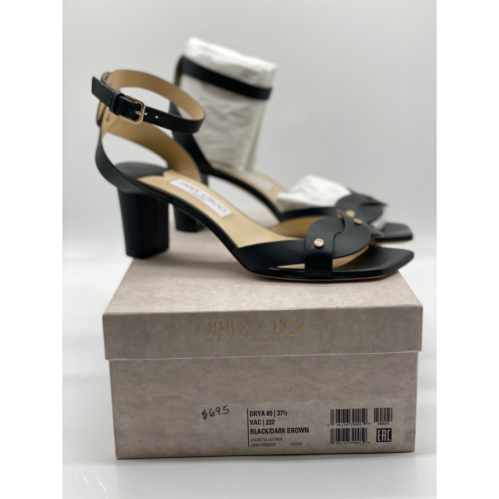 Jimmy Choo Jimmy Choo Drya 65 Leather Sandals sz. 38.5 EU Size US 8.5 / IT 38.5 - 7 Thumbnail