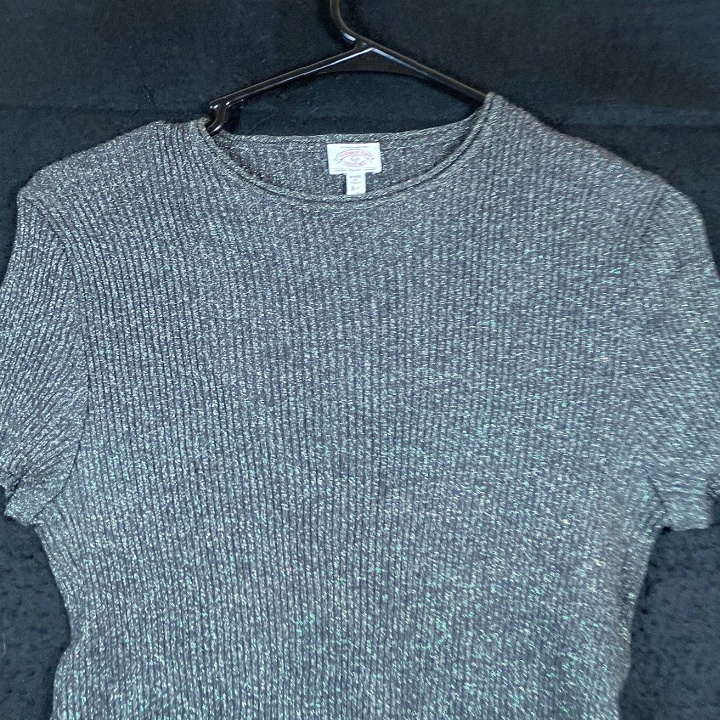 Armani VINTAGE Armani Womens Shirt Gray Metallic Ribbed Crew Neck Modal Blend 12 Size XL / US 12-14 / IT 48-50 - 2 Thumbnail