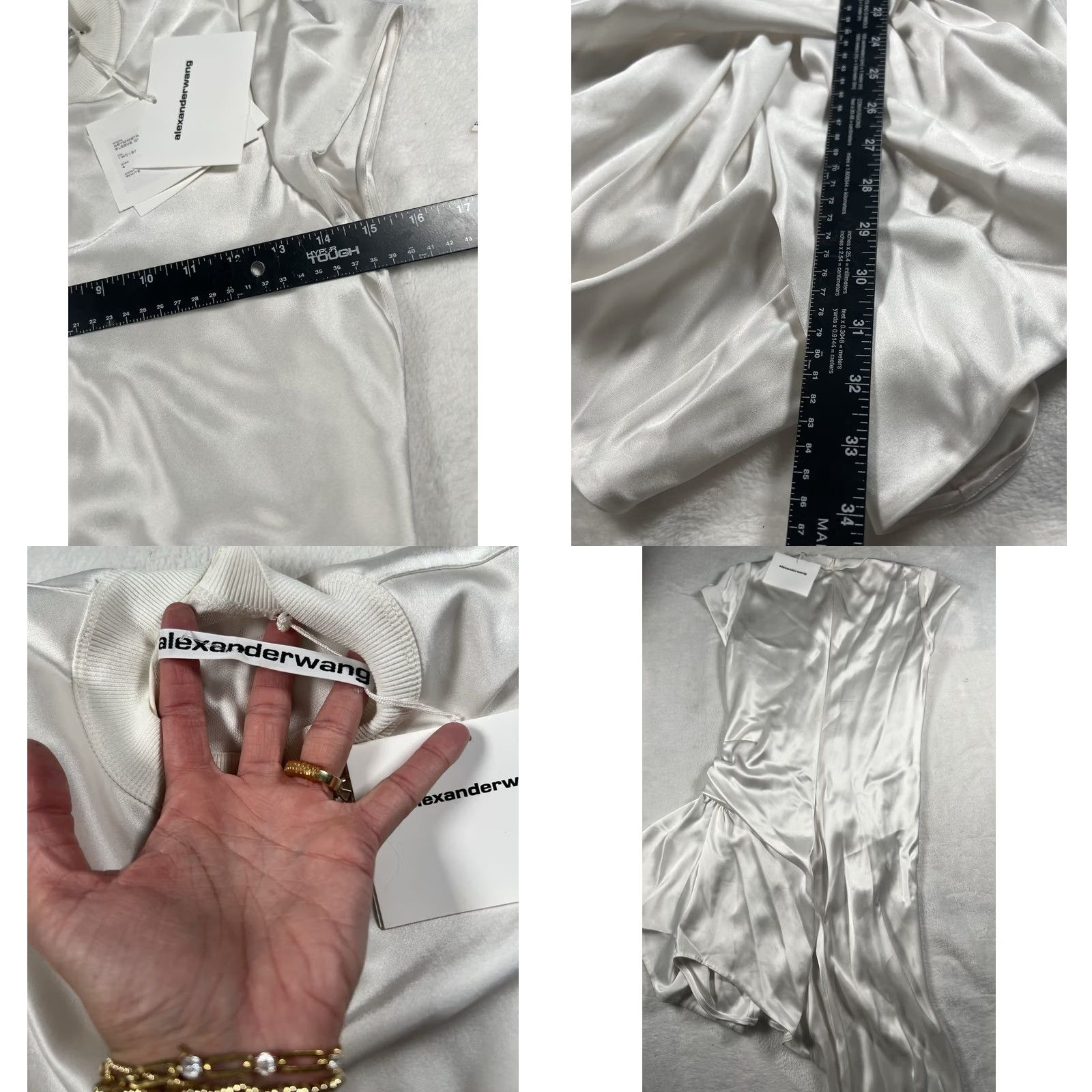 Alexander Wang ALEXANDER WANG Asymmetric Cap Sleeve Dress White Size 4 NWT Size S / US 4 / IT 40 - 9 Thumbnail