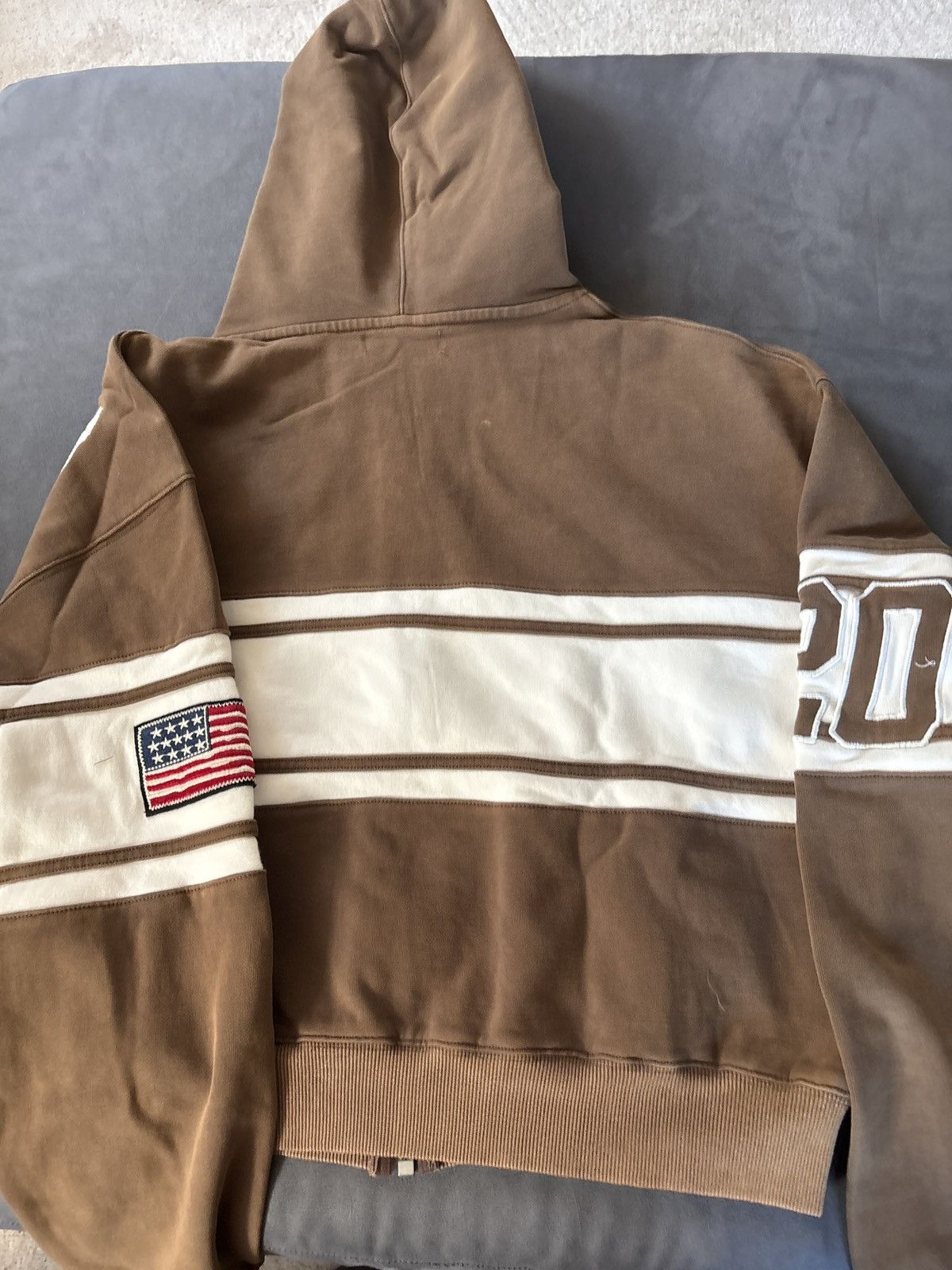 Vale Vale cursive colorblock hoodie brown Size US XL / EU 56 / 4 - 7 Thumbnail