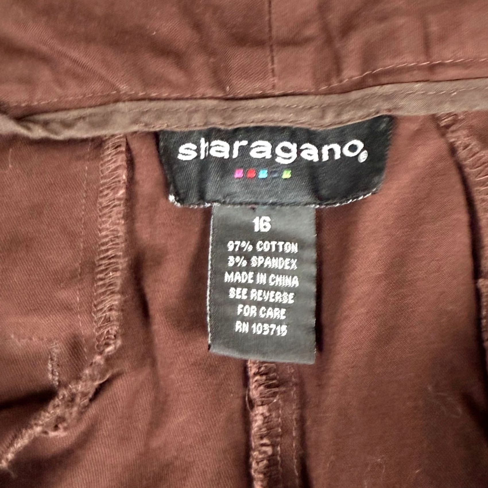 Vintage Sharagano Brown Chino Pants Women 16 Regular Bootcut Twill Cotton Blend Stretch Pockets Workwear Casual Business Trousers Size 38" / US 16 / IT 52 - 5 Thumbnail