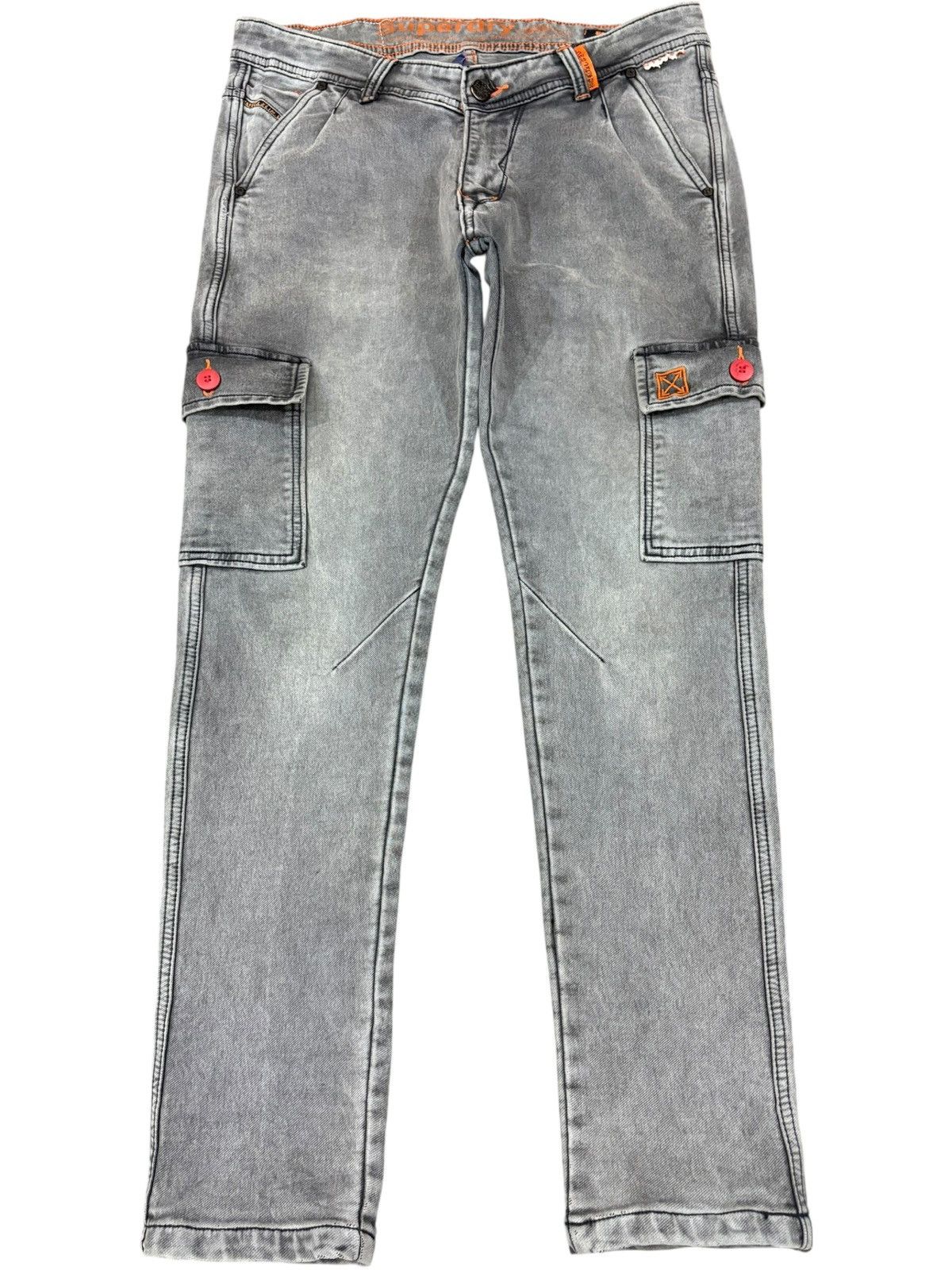 Superdry Vintage Superdry Charcoal Wash Cargo Jeans Size US 33 - 1 Thumbnail