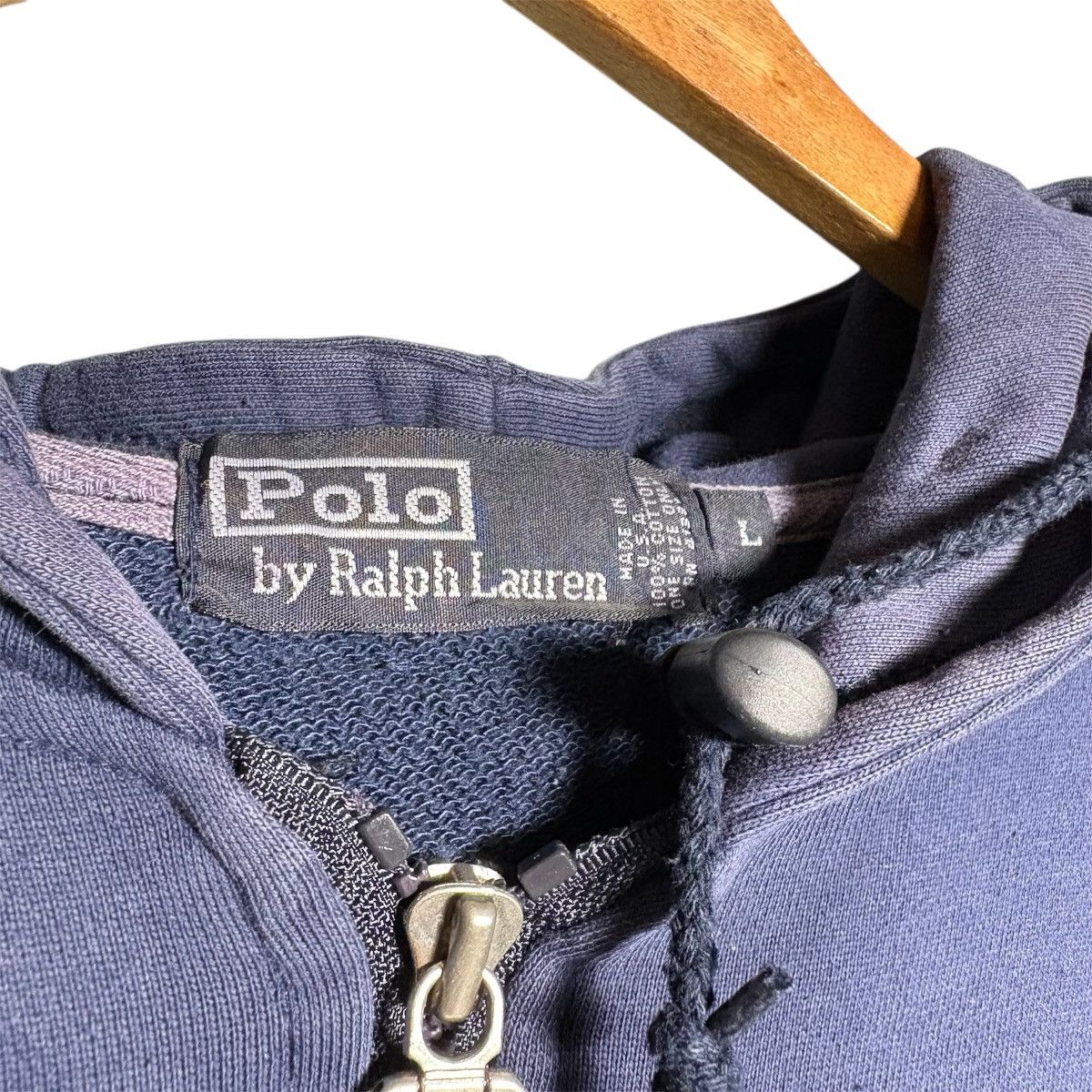 Polo Ralph Lauren Vintage 90s Polo Ralph Lauren Pony Full Zip Navy Hoodie Size US L / EU 52-54 / 3 - 5 Thumbnail