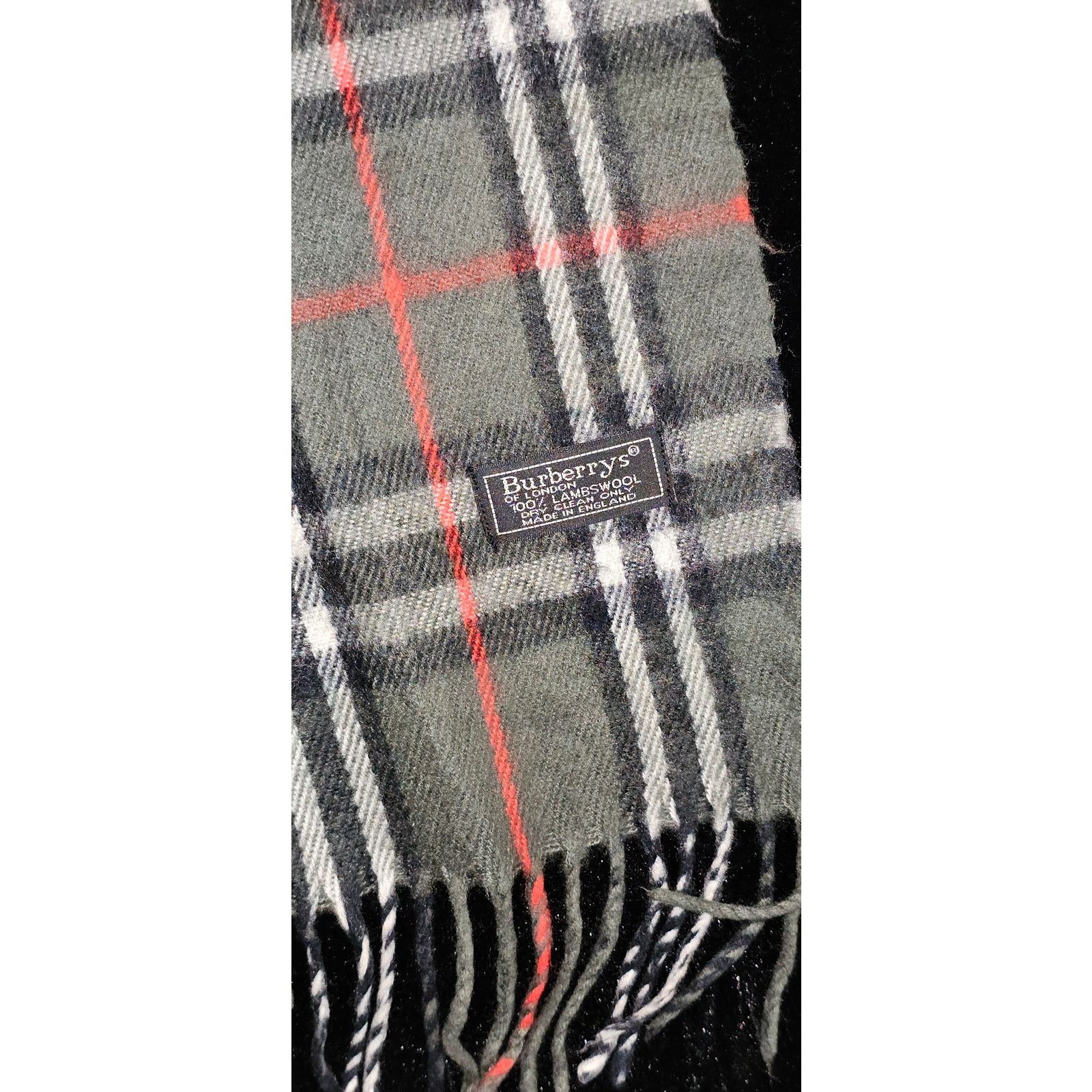 Burberry BURBERRYs of London 100% Lambswool Gray Scarf Nova Check Size ONE SIZE - 3 Thumbnail