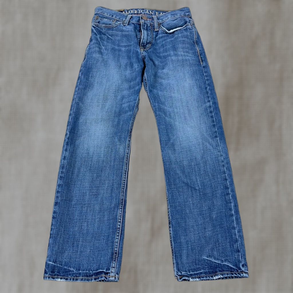 American Eagle Outfitters VINTAGE American Eagle Jeans Men 26x28 Relaxed Fit Straight Leg Faded Whiskers Baggy Size US 26 / EU 42 - 1 Thumbnail