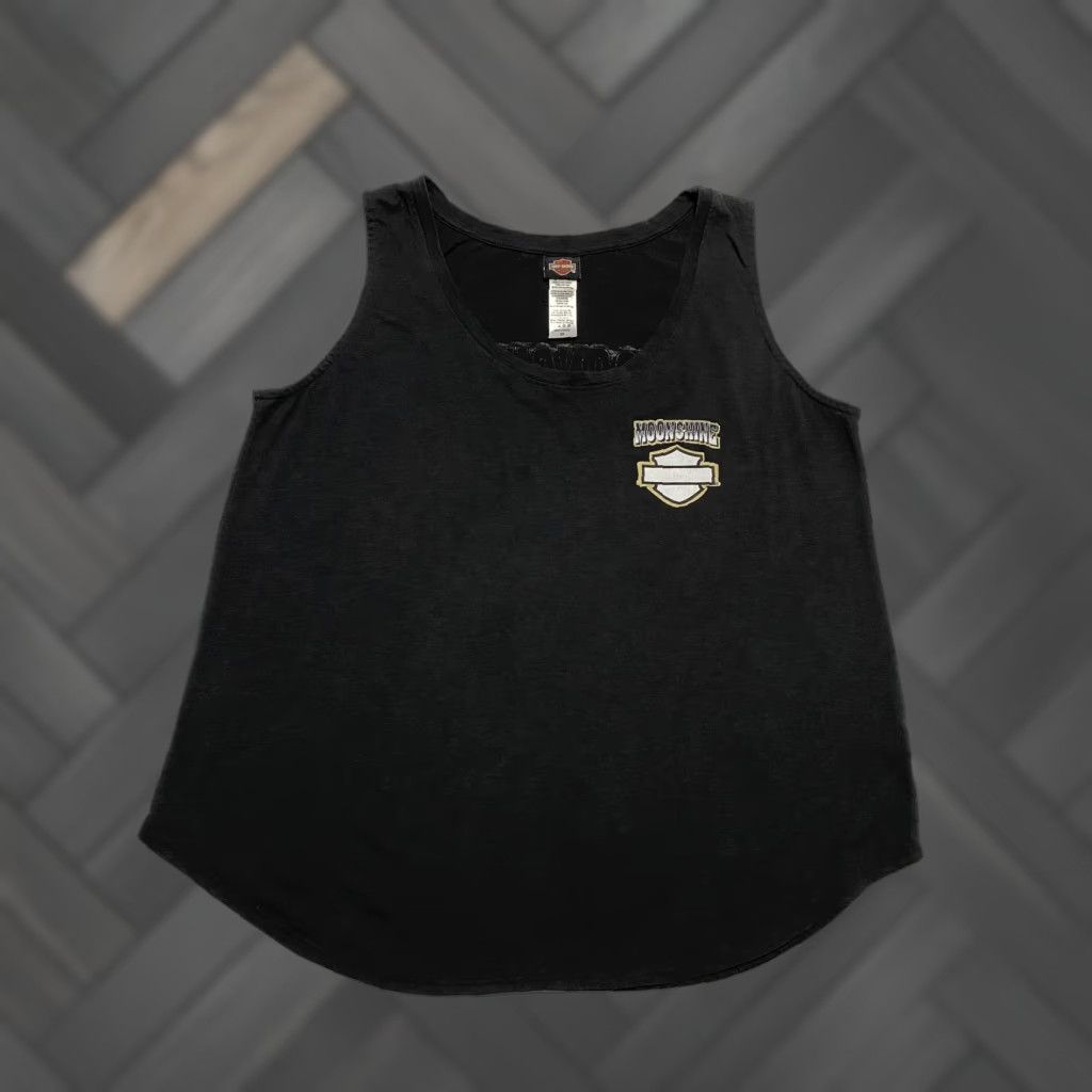 Harley Davidson Harley-Davidson Shirt Womens 2X Black Moonshine Franklin TN Eagle Tank Top Biker Size XXL / US 16-18 / IT 52-54 - 1 Thumbnail