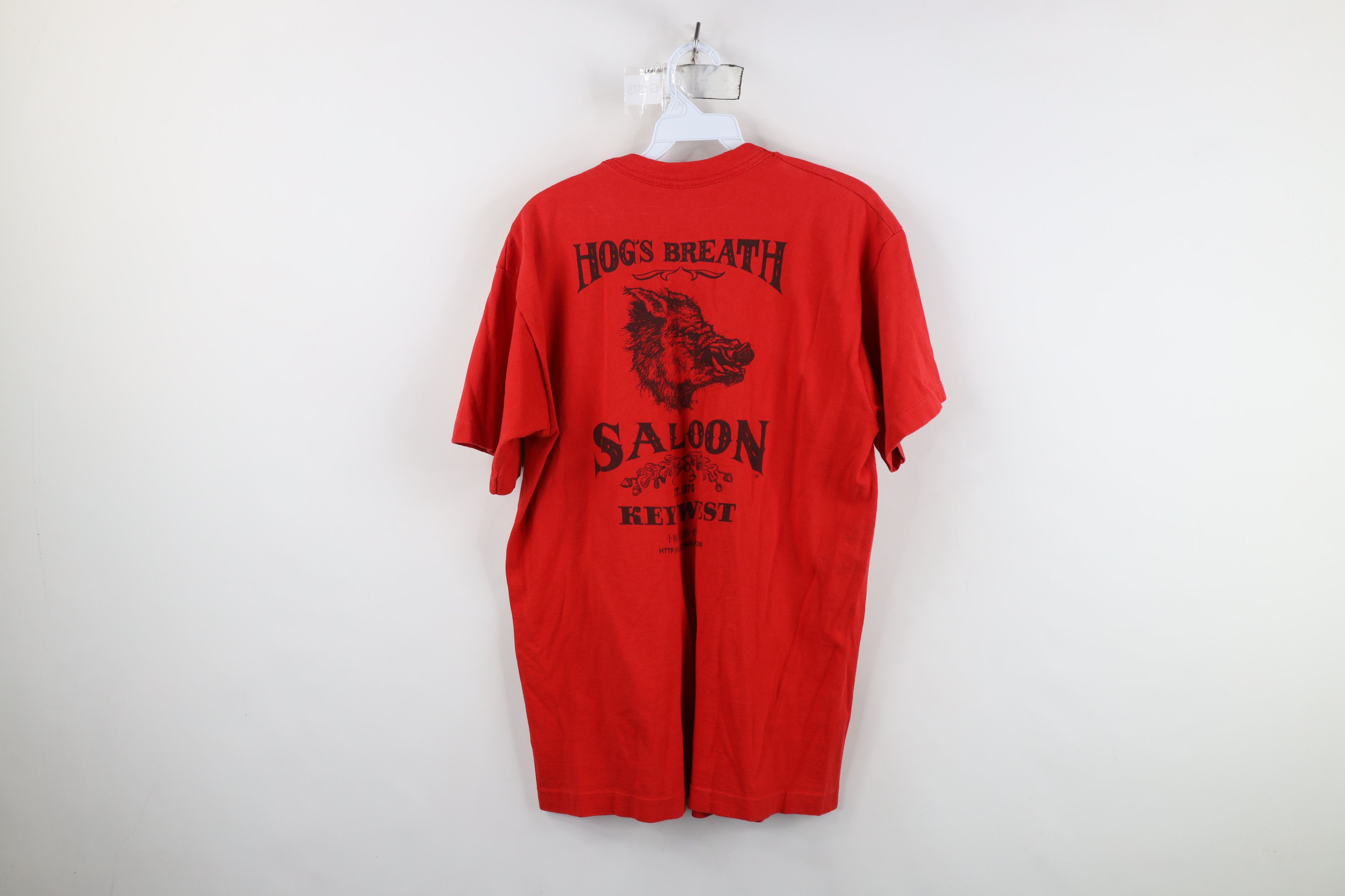 Vintage Vintage 90s Streetwear Breath Saloon T-Shirt Red Cotton USA Size US L / EU 52-54 / 3 - 11 Thumbnail