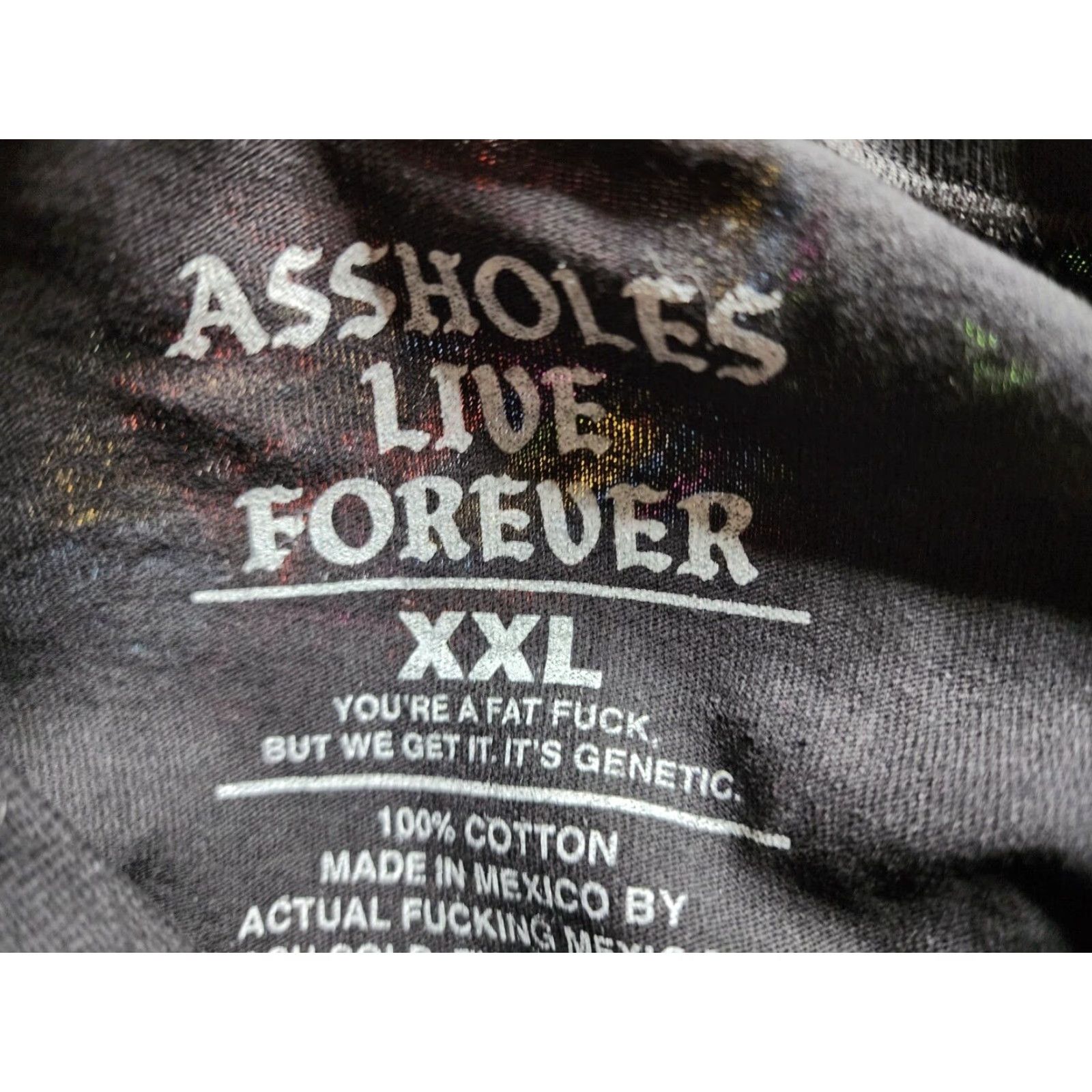 Doublet Assholes Live Forever Mens XXL T-Shirt Black Short Sleeve Cotton Logo Funny Alien Extraterrestrial 2000s Size US XXL / EU 58 / 5 - 5 Thumbnail