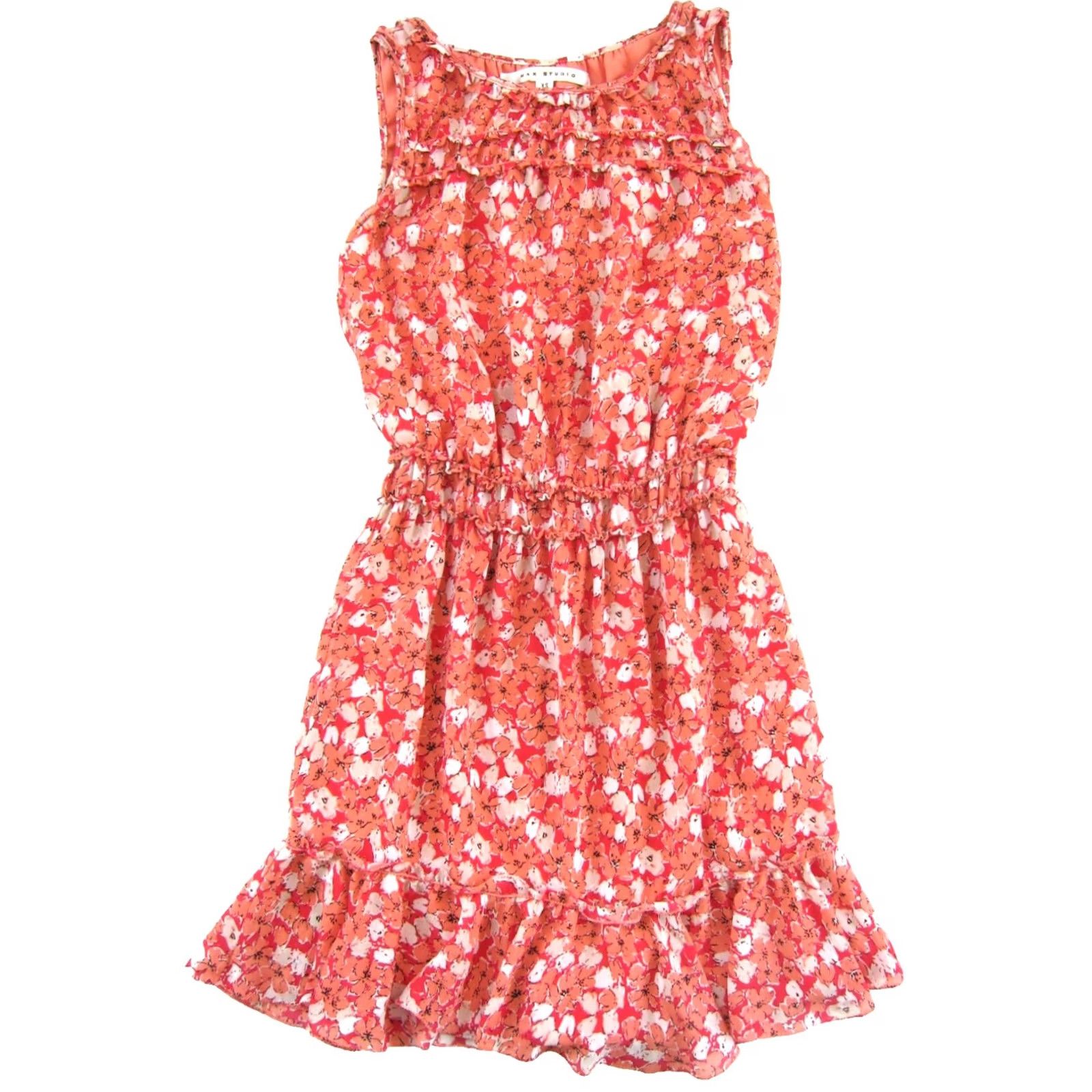 Vintage Max Studio Pink White Floral Sleeveless Ruffle Sheath XS Dress Woman Size XS / US 0-2 / IT 36-38 - 2 Thumbnail
