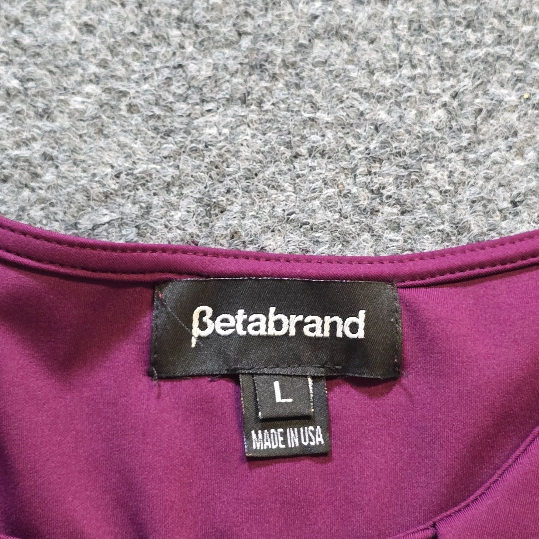 Vintage Betabrand Top Womens L Purple Peplum Stretch Performance Career Modest Blouse Knit Long Sleeve Round Neck Casual Shirt Women Regular Size L / US 10 / IT 46 - 4 Thumbnail