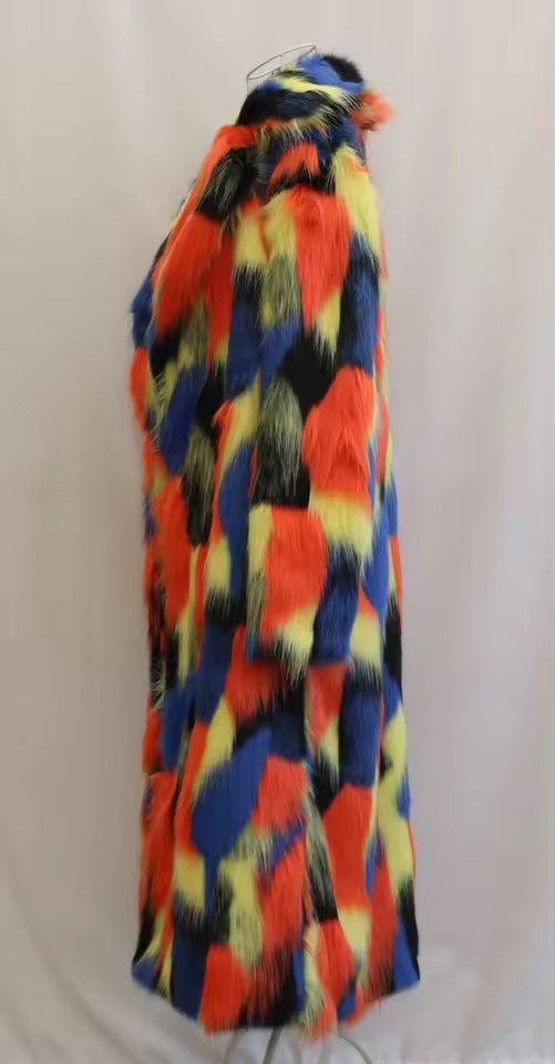 Other Streetwear Designer Colourful Fur Warm Midi Coat Size L / US 10 / IT 46 - 5 Thumbnail