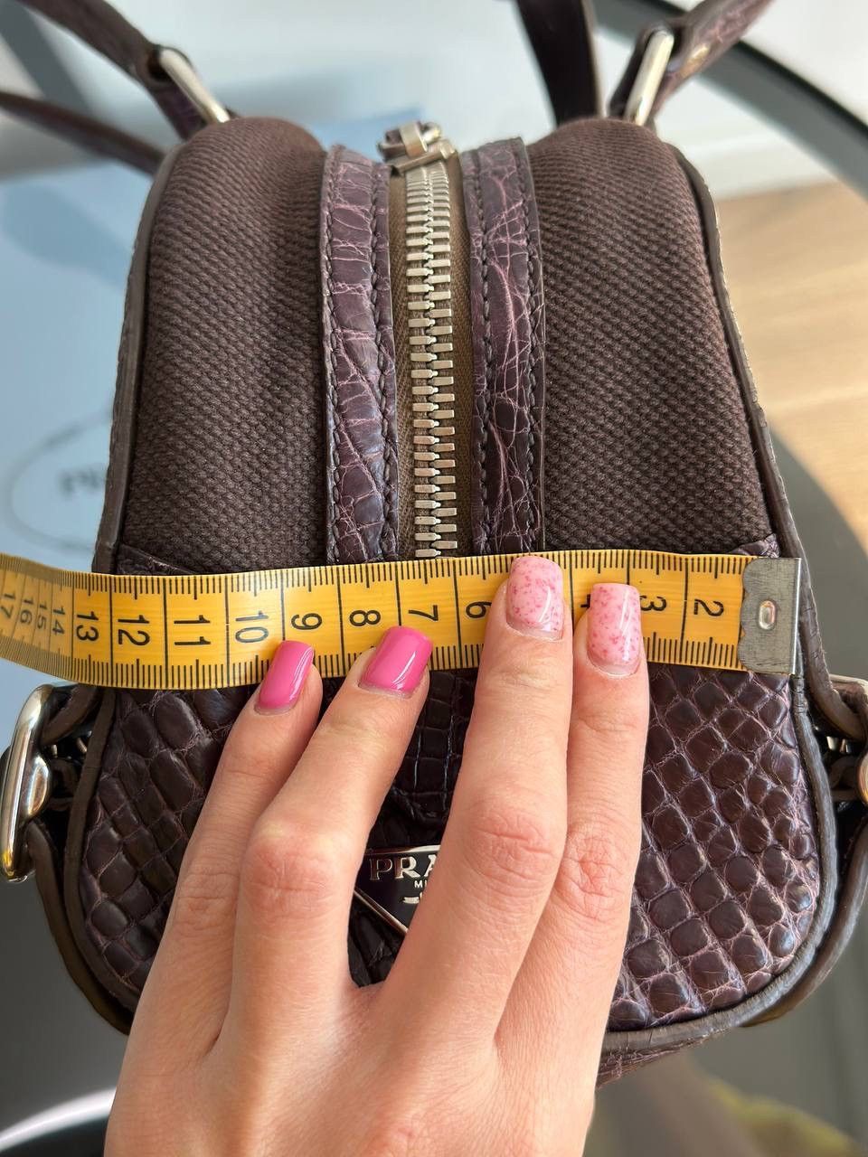 Dior Prada Vitello Zipper Buckle Bag Bowling crocodile purple Size ONE SIZE - 20 Thumbnail