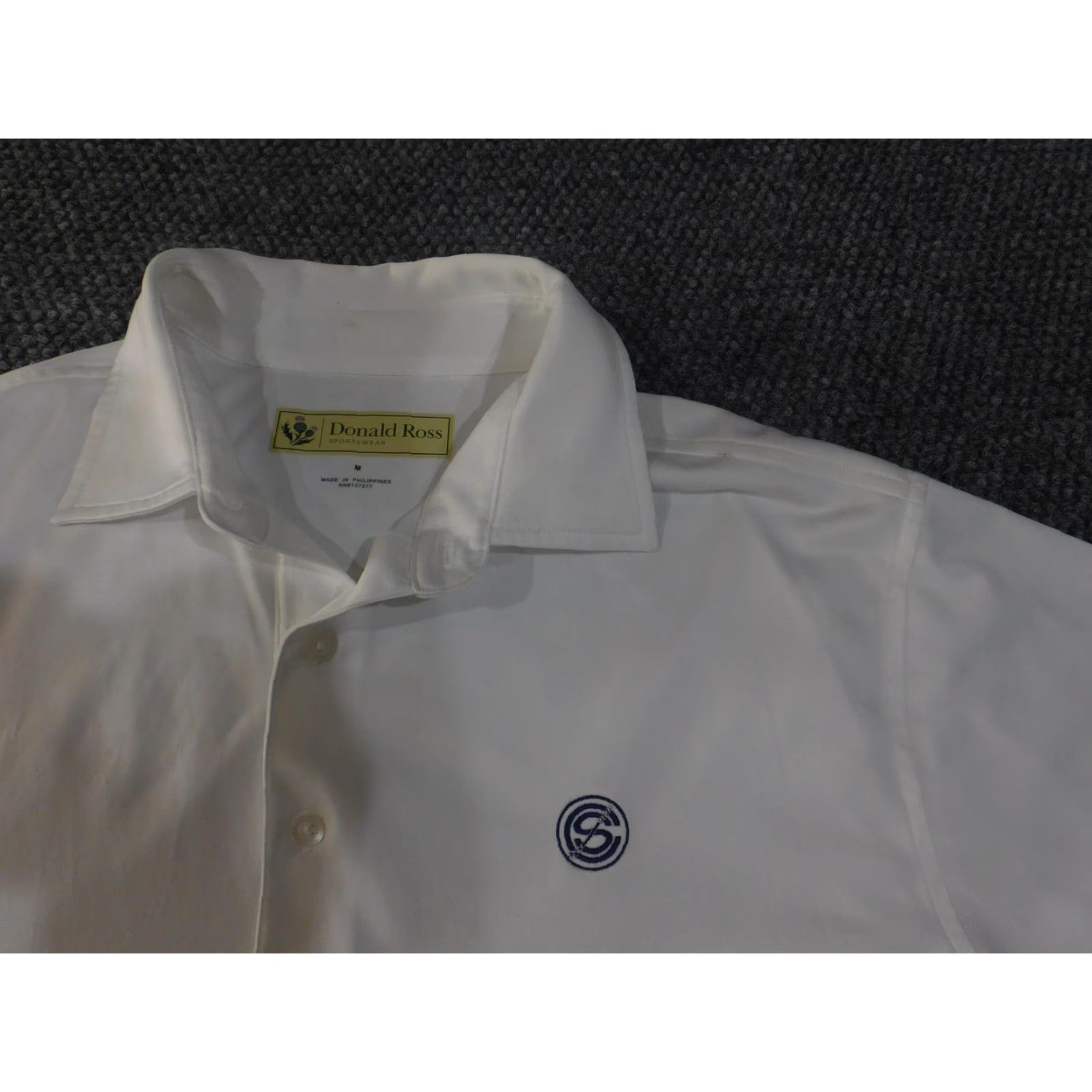 Vintage Donald Ross Polo Shirt Mens Medium White Performance Golf Embroidered Logo Size US M / EU 48-50 / 2 - 4 Thumbnail