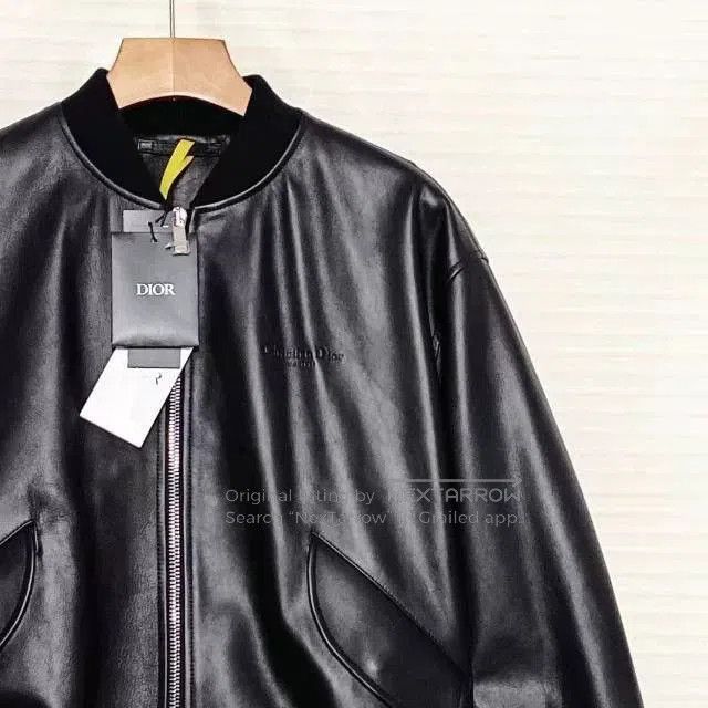 Dior DIOR SS25 Men's Solid Ribbed Leather Jacket. Size US M / EU 48-50 / 2 - 3 Thumbnail