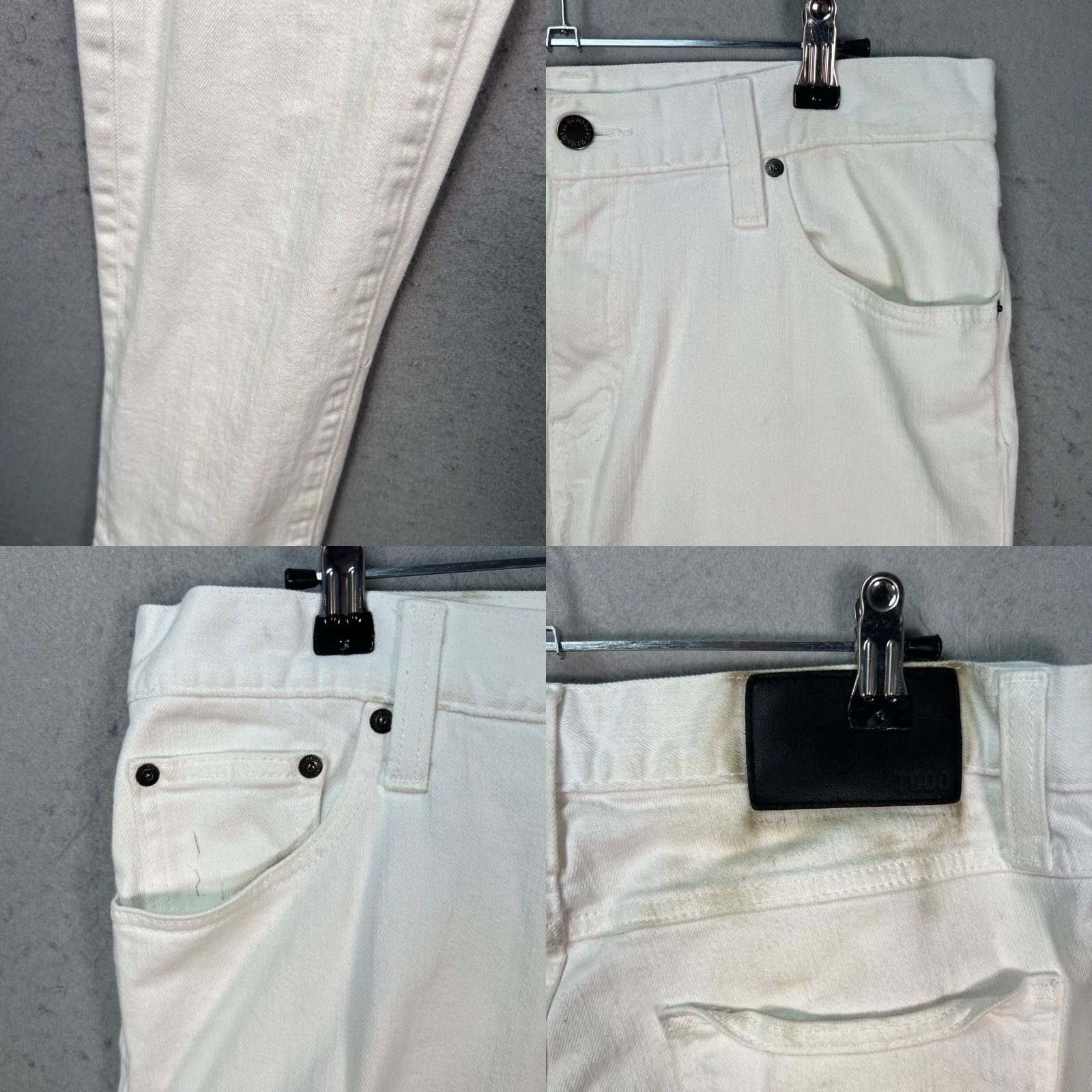 Uniqlo Uniqlo Jeans 33 x 30 White Skinny Fit Tapered Cotton Stretch Denim 5-Pocket Mens Size US 33 - 9 Thumbnail