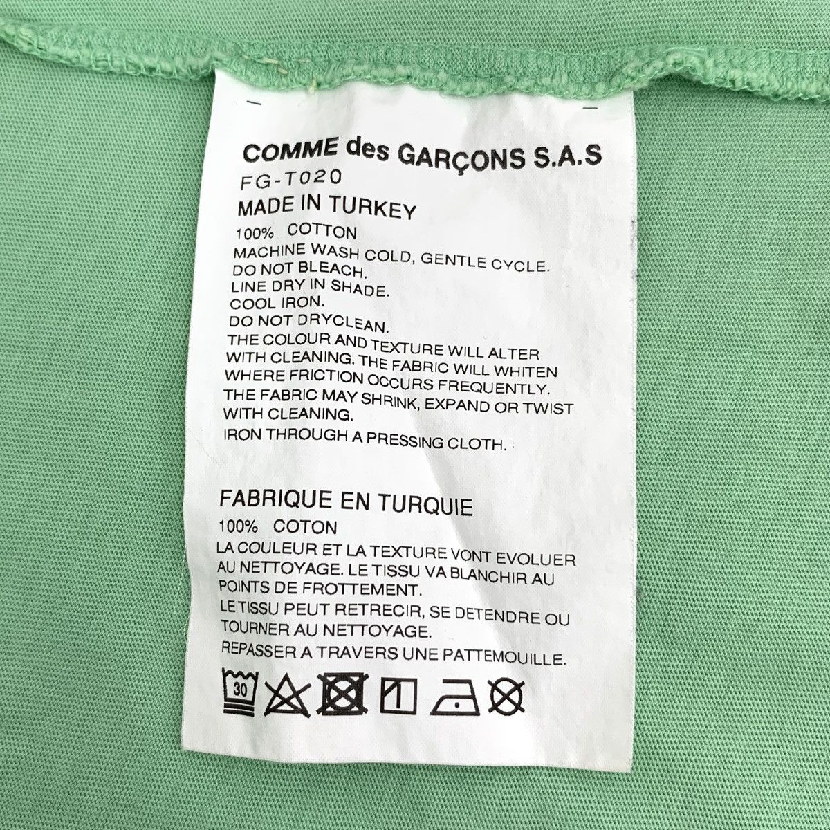CDG by Comme des Garcons CDG PLAY Green Logo Printed Cotton Crew Neck T-Shirt K26WX Size US M / EU 48-50 / 2 - 6 Thumbnail