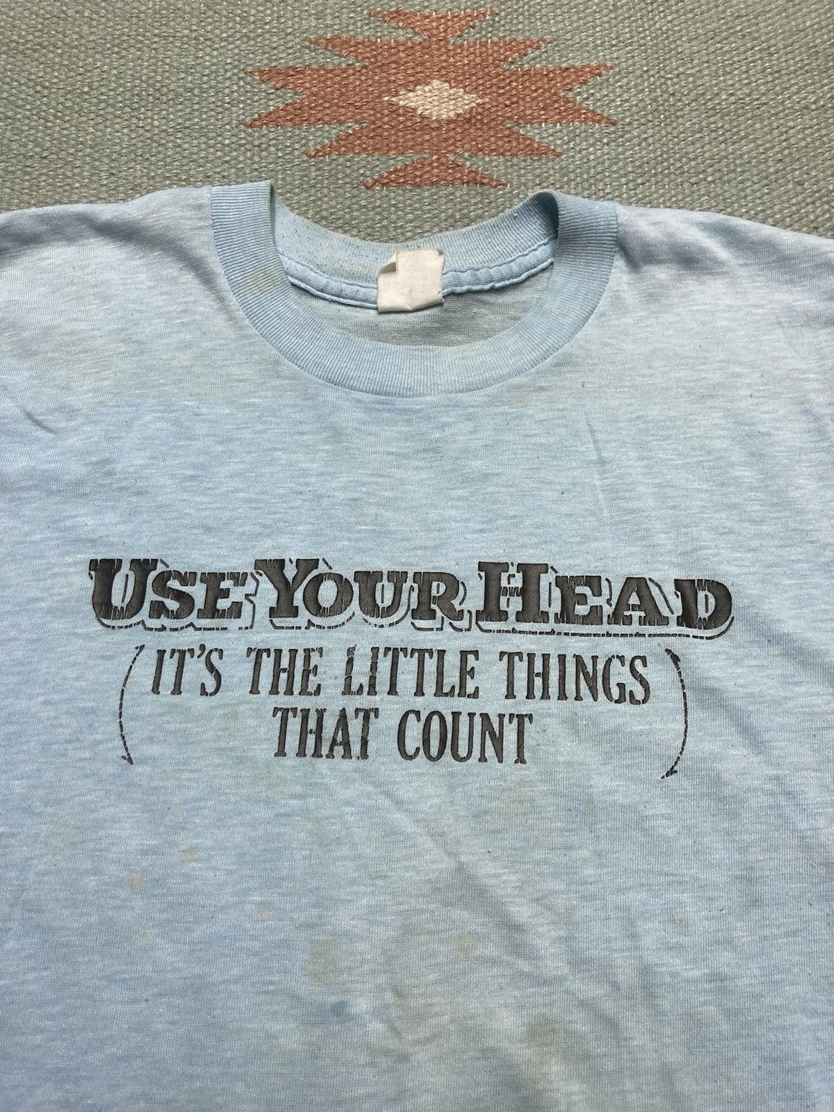 Vintage Vtg 70s t shirt use your head funny boys L women’s baby tee Size S / US 4 / IT 40 - 2 Thumbnail