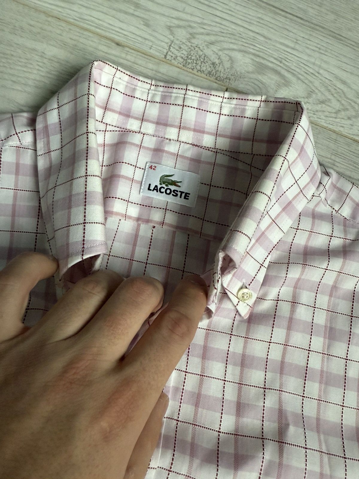 Lacoste × Vintage Vintage Lacoste shirts navy check 90’s Size US L / EU 52-54 / 3 - 5 Thumbnail