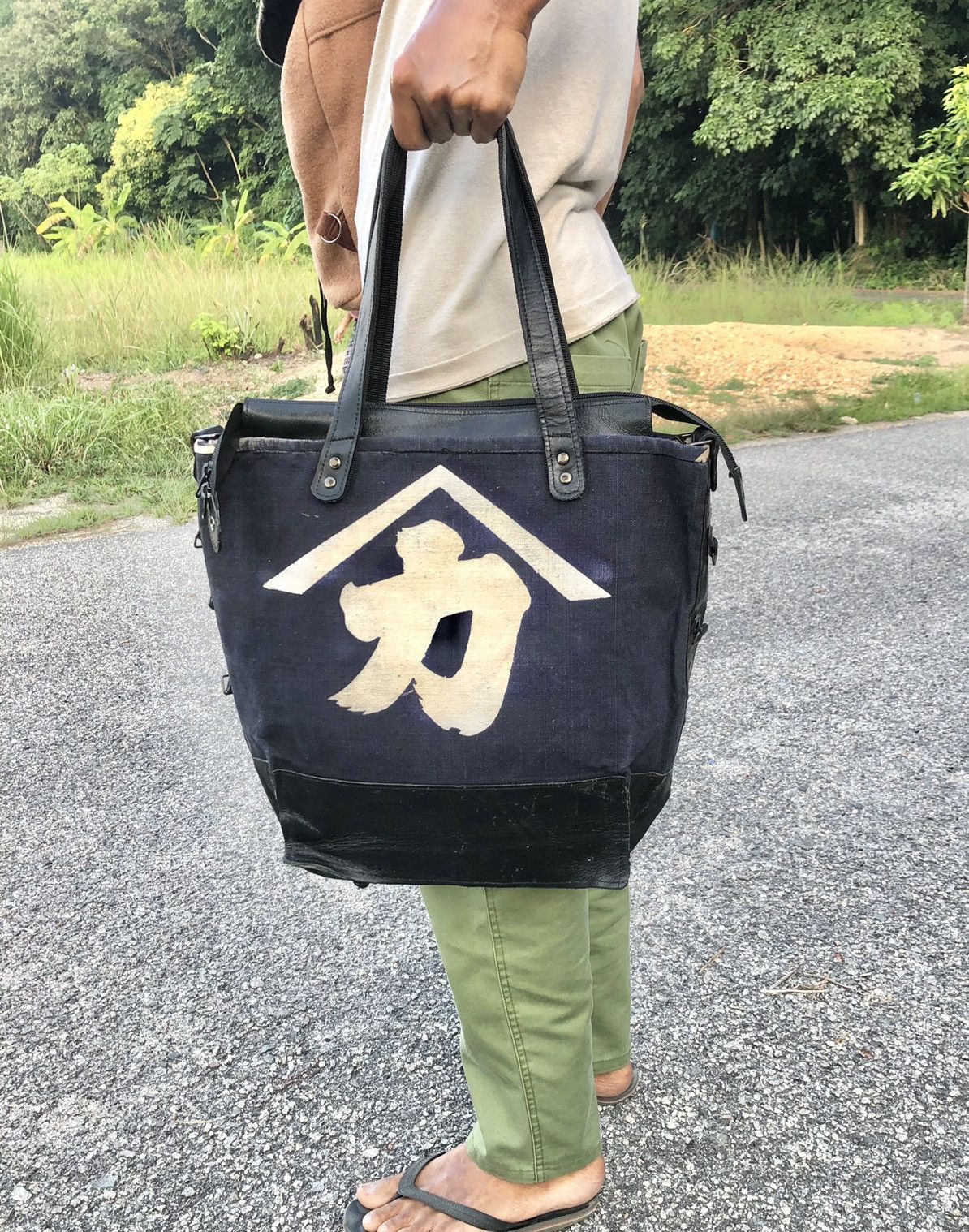 VINTAGE JAPANESSE ZIPPER TOTEBAG