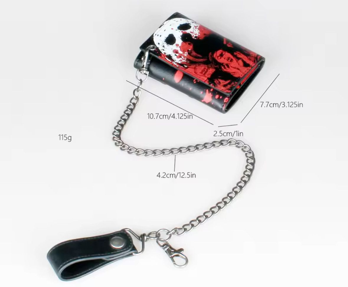 Other Man Short Wallet With Chain Horror Scary Scream Card Wallet Size ONE SIZE - 3 Thumbnail