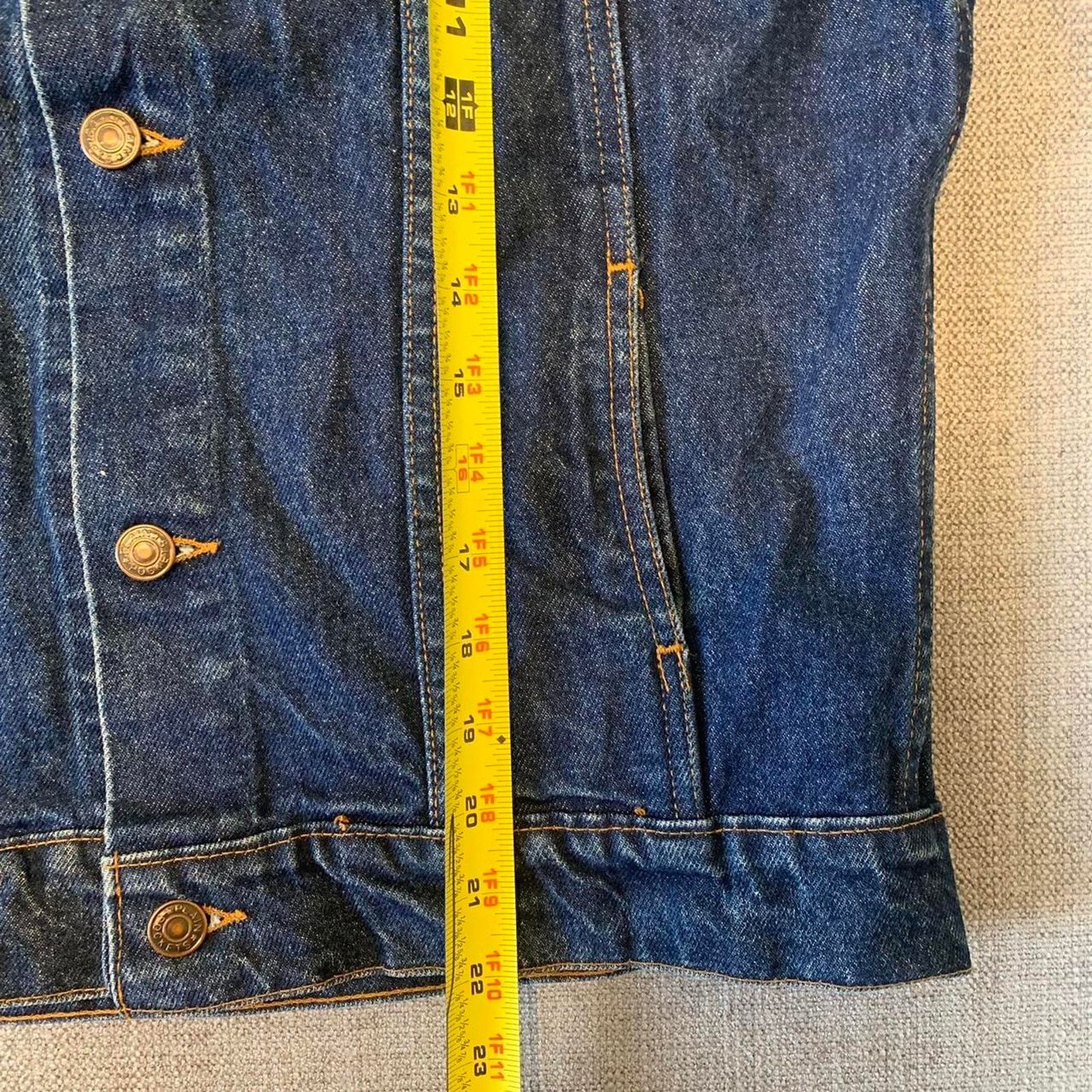 Other Vintage 90s Plain Pockets dark blue denim jacket Size M / US 6-8 / IT 42-44 - 7 Thumbnail