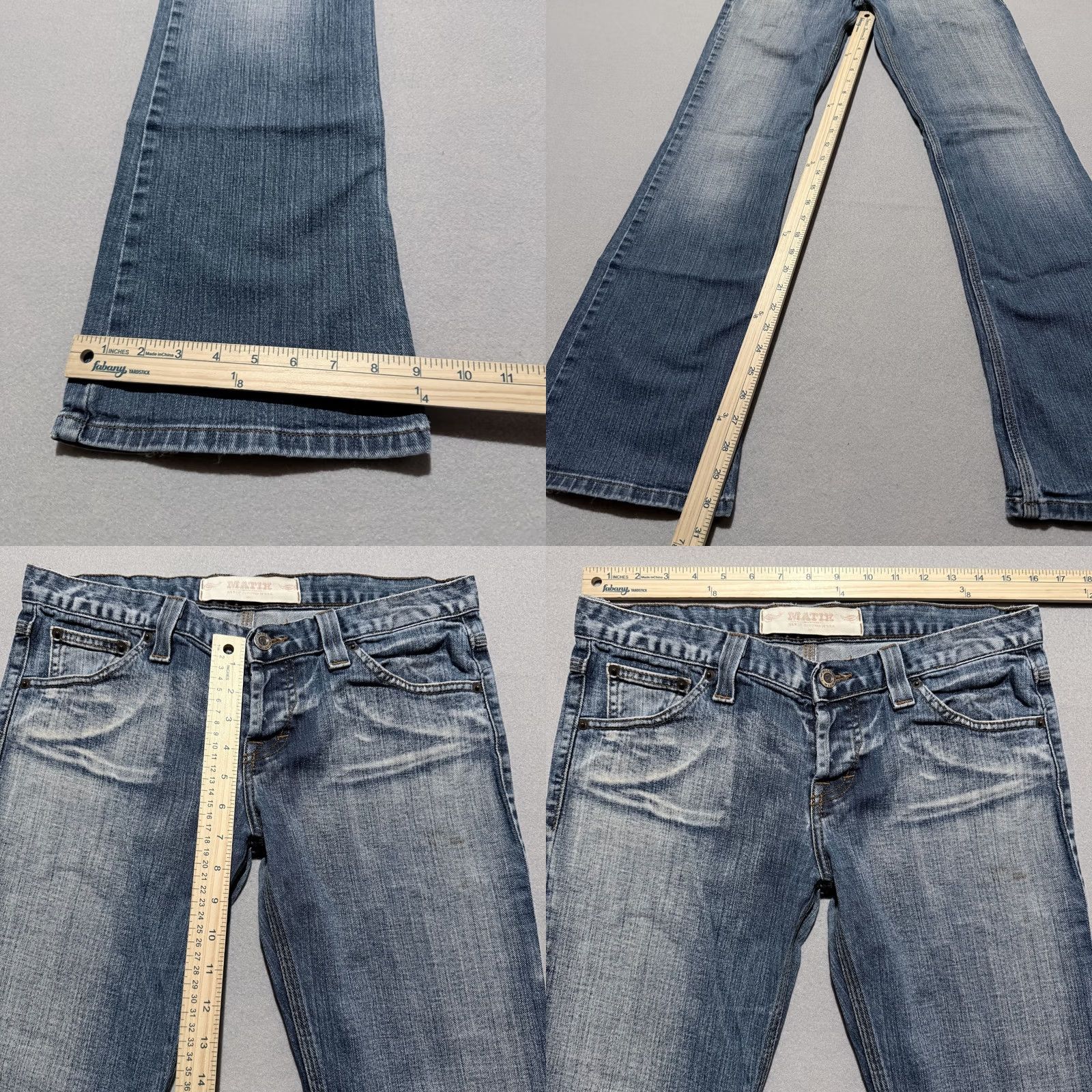 Denime Matix Jeans Women Blue Denim Low Rise Wide Leg Zip Fly - 9 Size 24" / US 00 / IT 34 - 9 Thumbnail