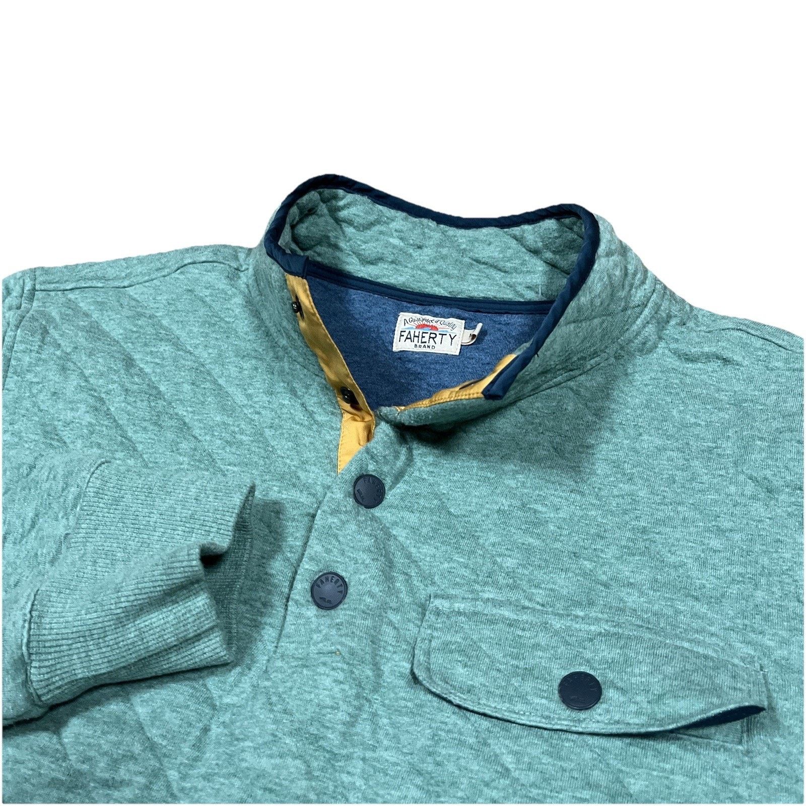 Faherty Faherty Epic Quilted Fleece Snap Pullover Sweatshirt Jacket Size US M / EU 48-50 / 2 - 1 Thumbnail