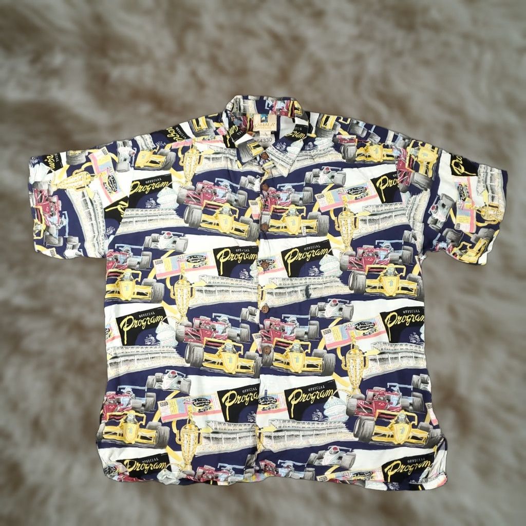 Vintage Kahala Blue Geometric Rayon Button-Up Shirt Mens Large Short Sleeve Aloha Size US L / EU 52-54 / 3 - 1 Thumbnail