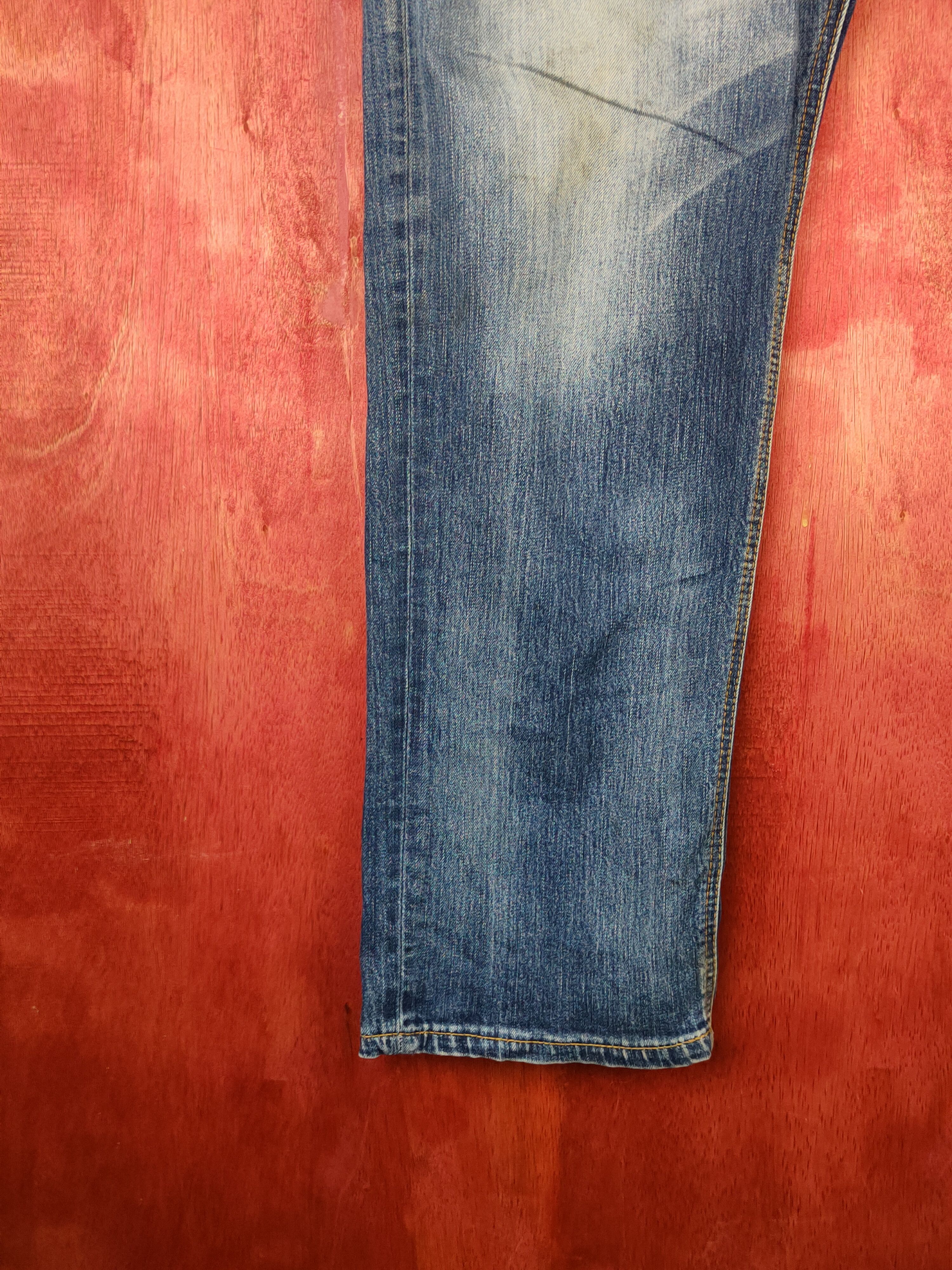 Japanese Brand Closshi Dark Blue Distressed Ripped Jeans #S1699 Size US 35 - 4 Thumbnail