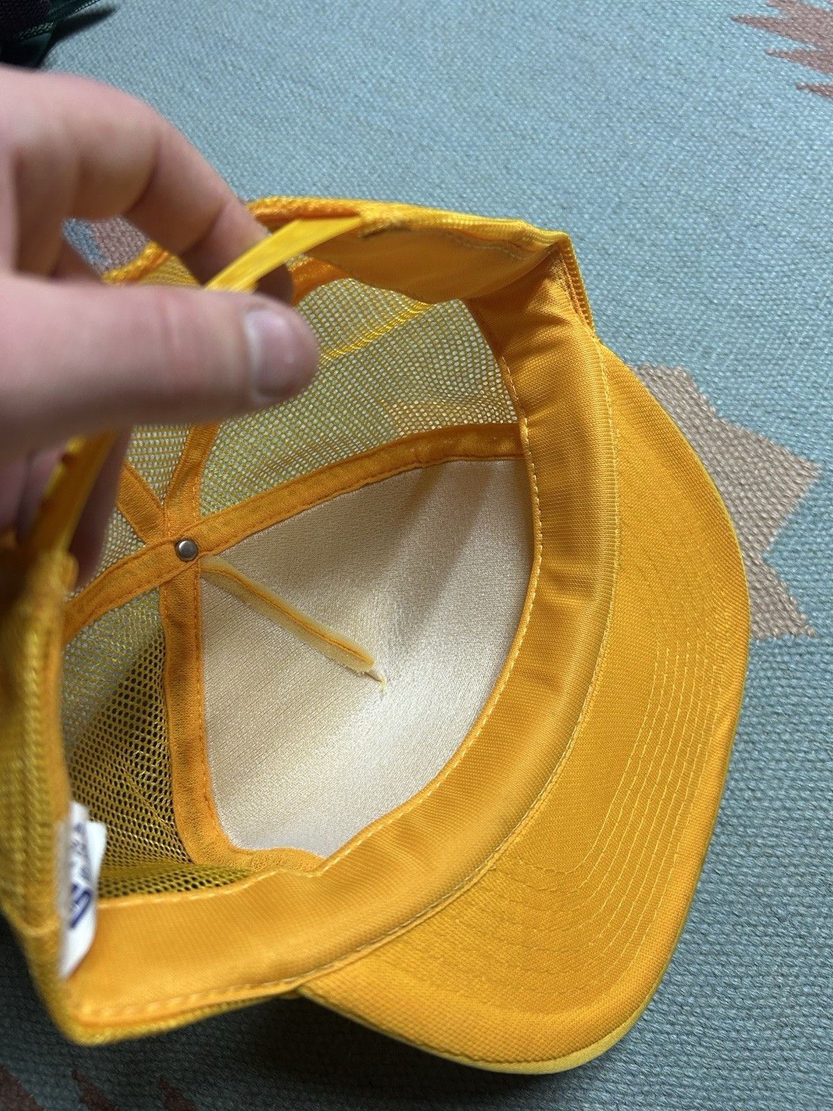 Vintage Vtg trucker hat mesh Schroeder Sod Farms Missouri yello snap Size ONE SIZE - 7 Thumbnail