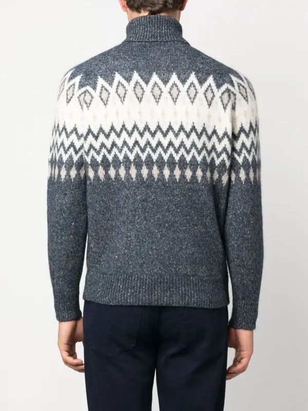 Brunello Cucinelli o1y0526 Turtleneck Sweater in Multicolor Size US L / EU 52-54 / 3 - 4 Thumbnail