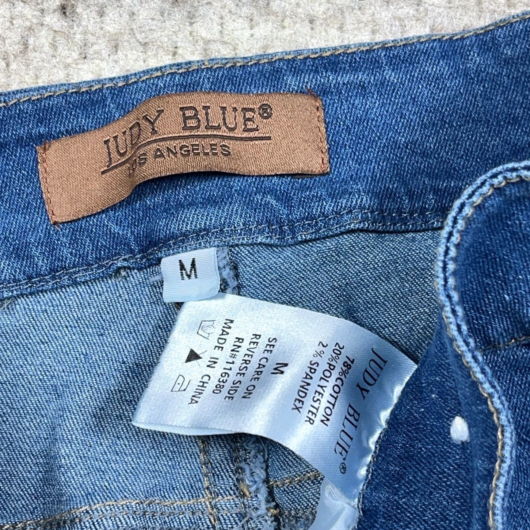Vintage Judy Blue Jeans Women Medium Skinny Fit Jegging Med Wash High Rise Holes Rips Size 32" / US 10 / IT 46 - 4 Thumbnail