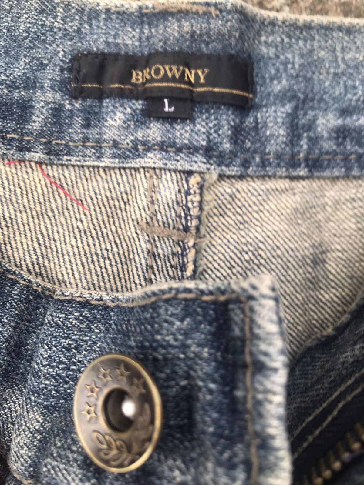If Six Was Nine × Japanese Brand Browny Double Waisted Blue Washed Size US 33 - 7 Thumbnail