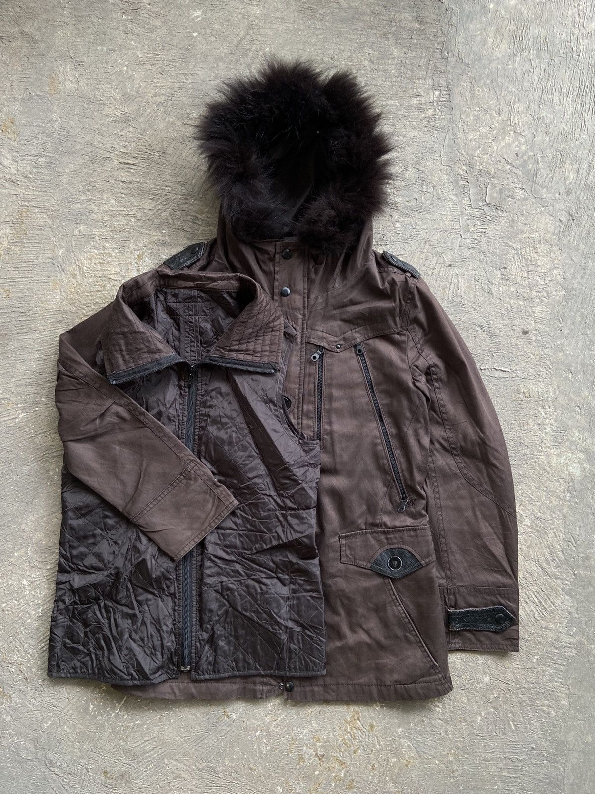 Japanese Brand 2000s Rielabo NCFM - Apocalypse Style Fur Parka Jacket Size US M / EU 48-50 / 2 - 9 Thumbnail