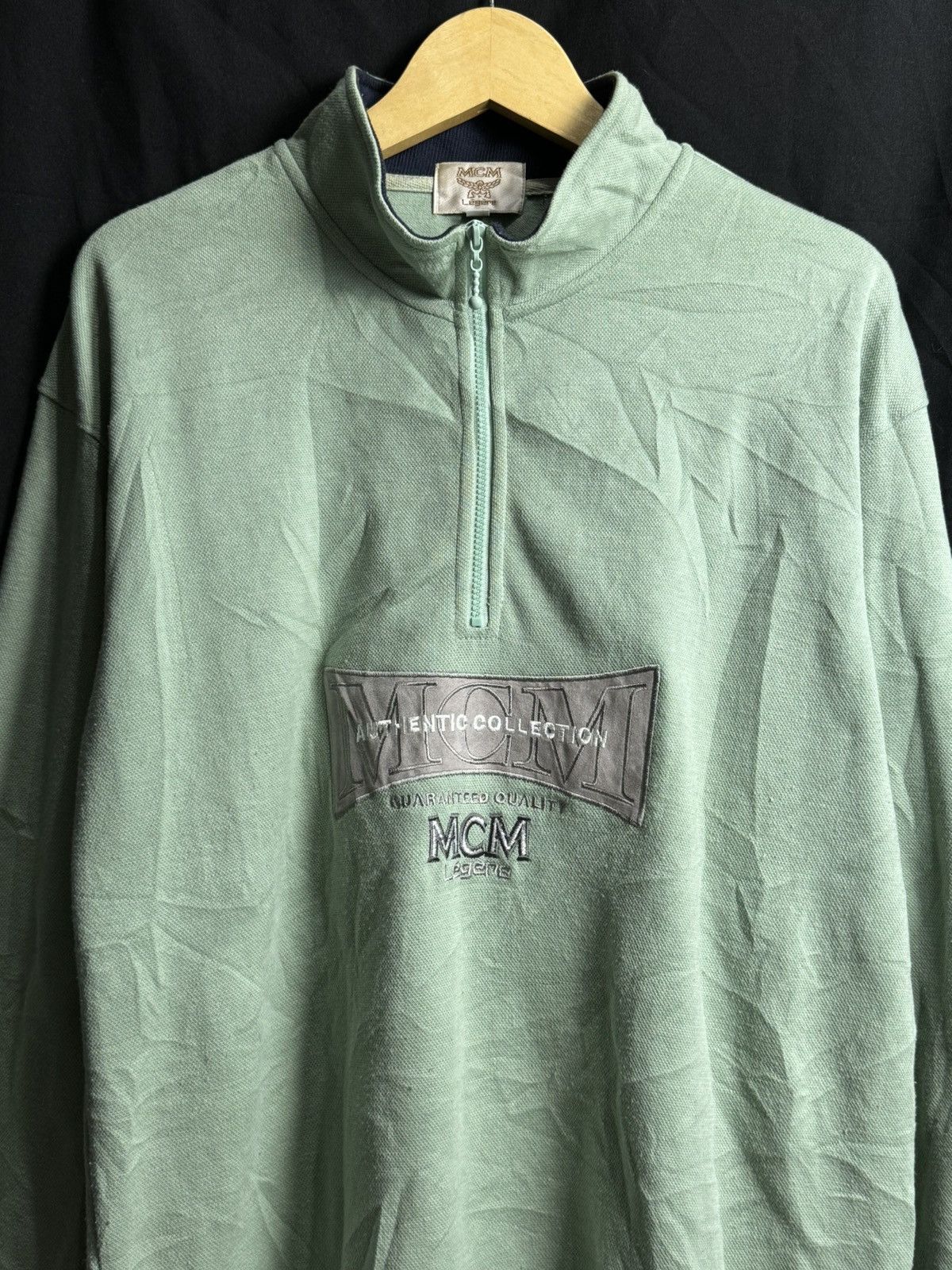 Designer × MCM × Vintage MCM Sweatshirt Half Zip Size US L / EU 52-54 / 3 - 2 Thumbnail