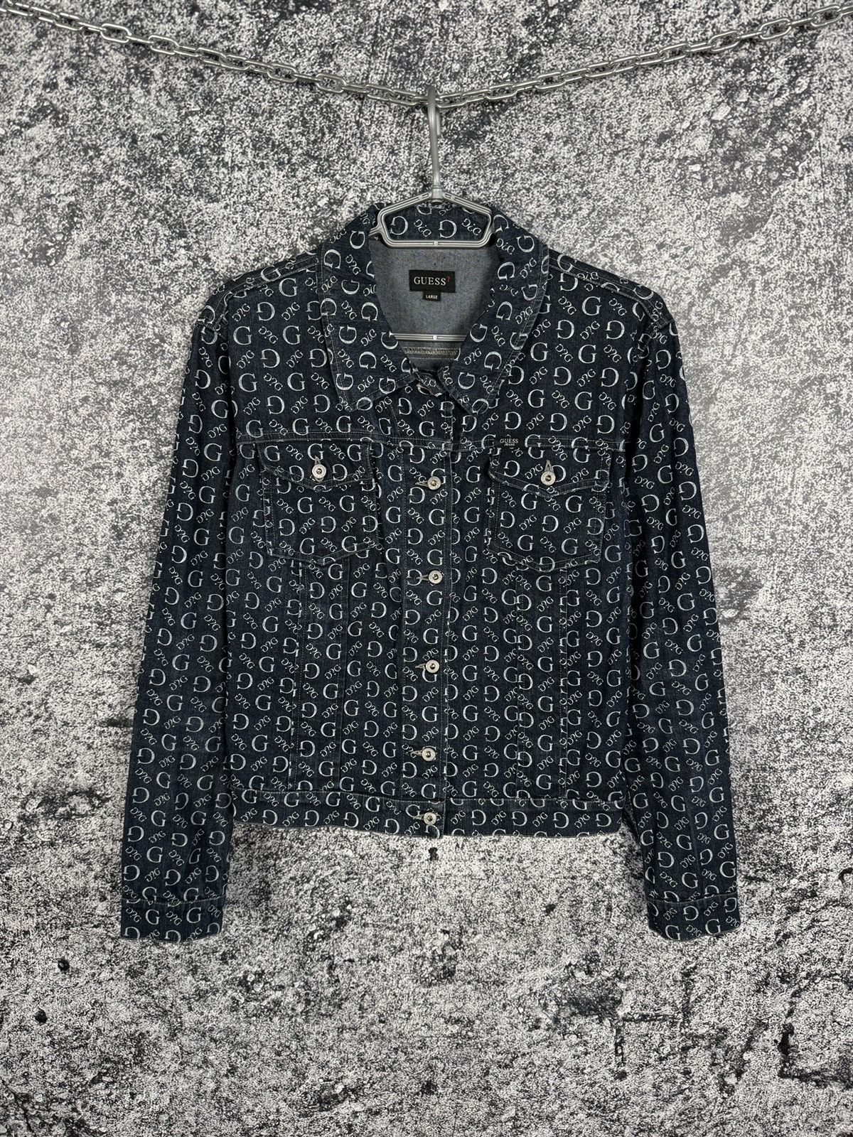 Guess GUESS Vintage Denim Jacket Monogram Logo Italy Size L Size L / US 10 / IT 46 - 1 Thumbnail