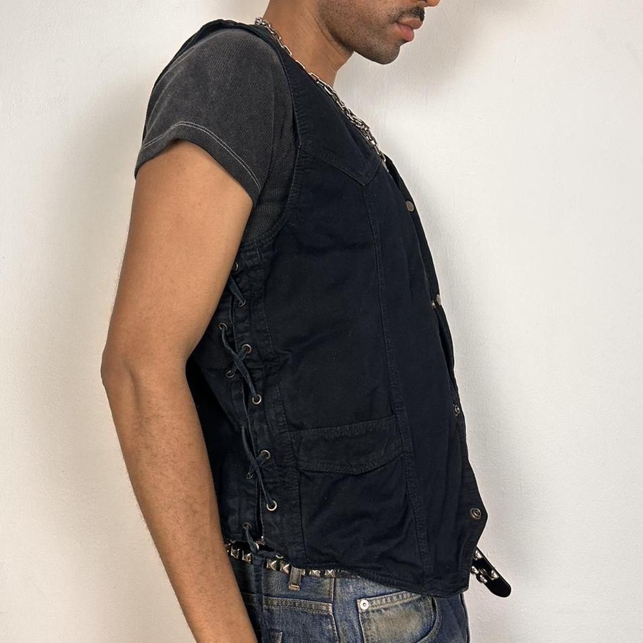 Vintage Vintage Black Denim Biker Vest - Large Size US L / EU 52-54 / 3 - 4 Thumbnail