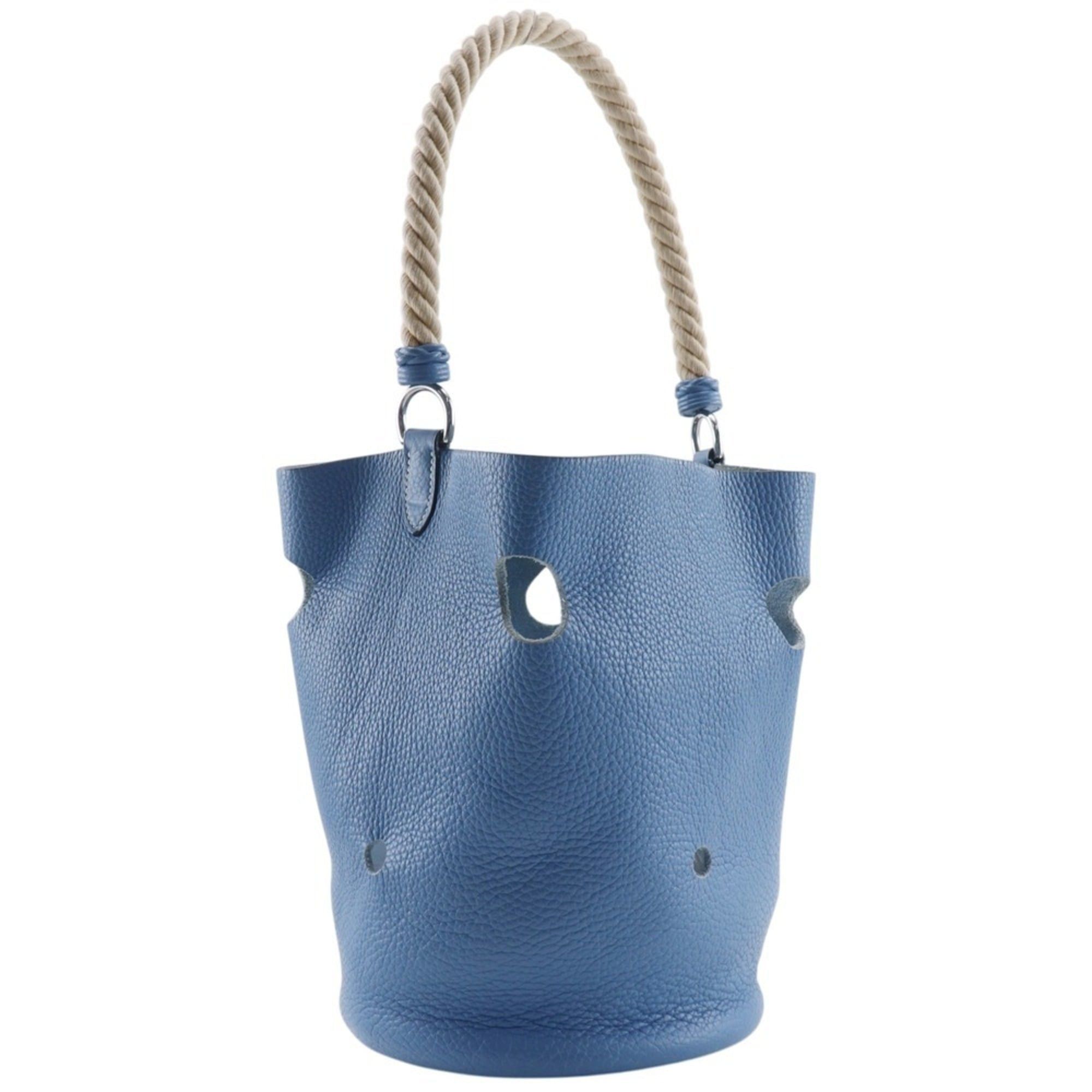 Hermes Hermes Manjoir MM Shoulder Bag, Taurillon Clemence Leather, Blue Jean, 2005 Model, A5 Size, Drawstring, Women's. Size ONE SIZE - 1 Thumbnail